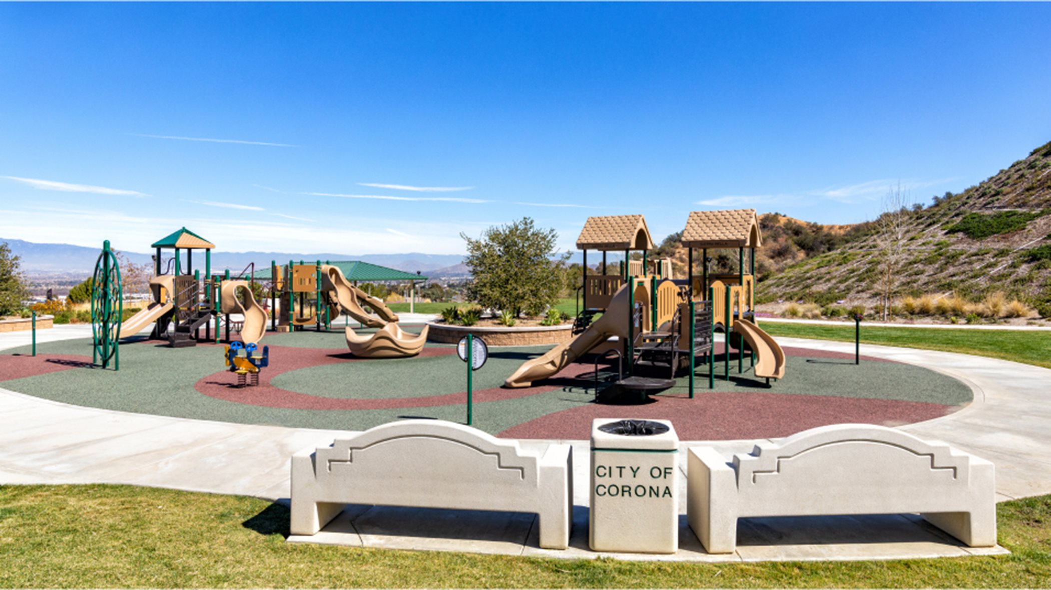 Playground and benches