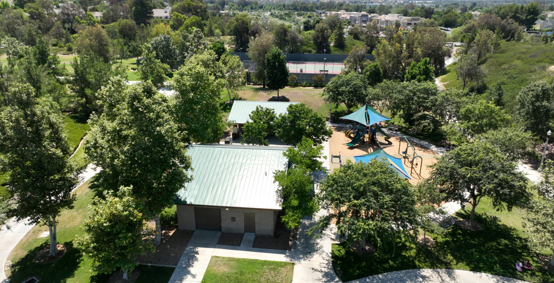 Aerial view of Valencia Heritage Park
