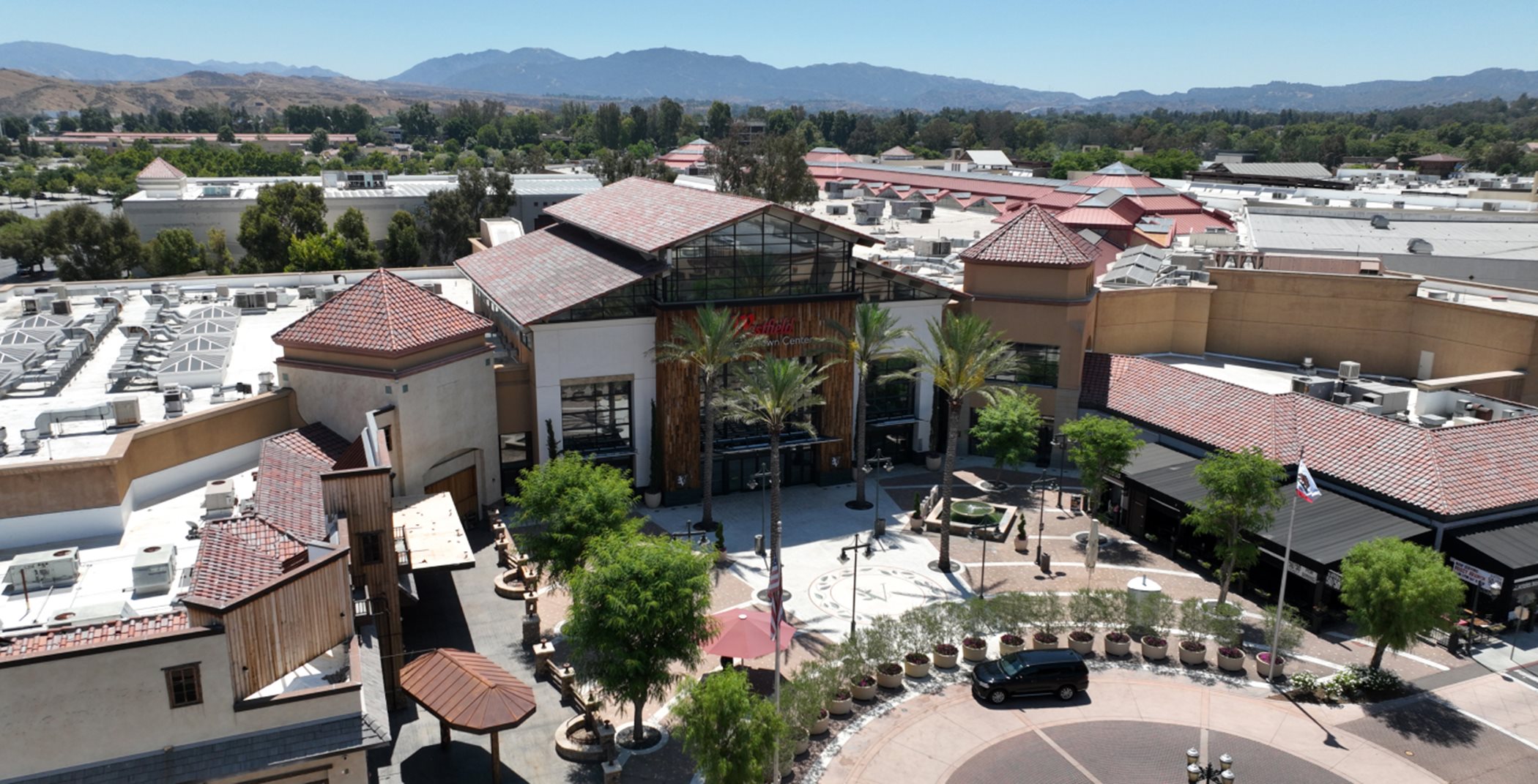 Aerial view of the Westfield Valencia Town Center