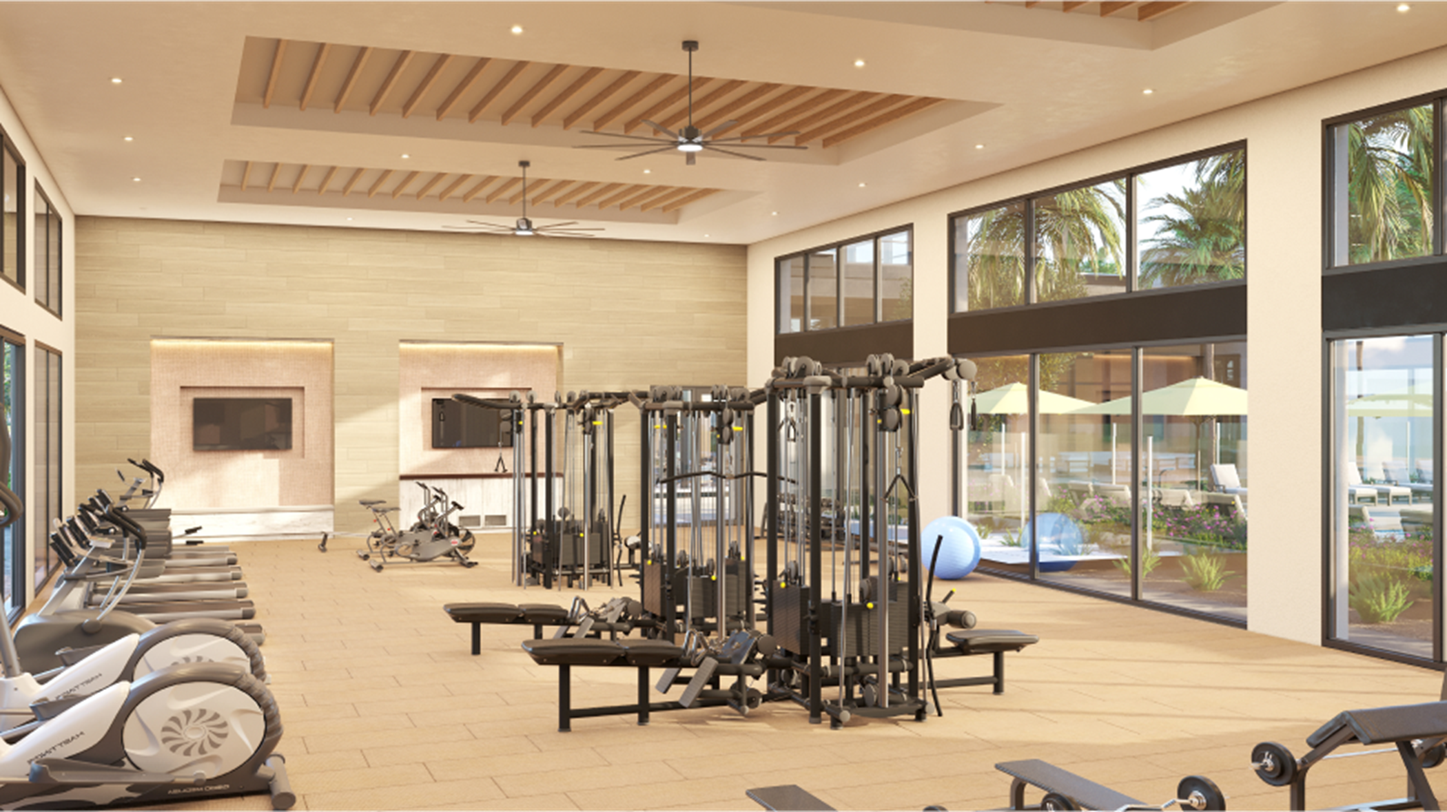 Equipped fitness center image