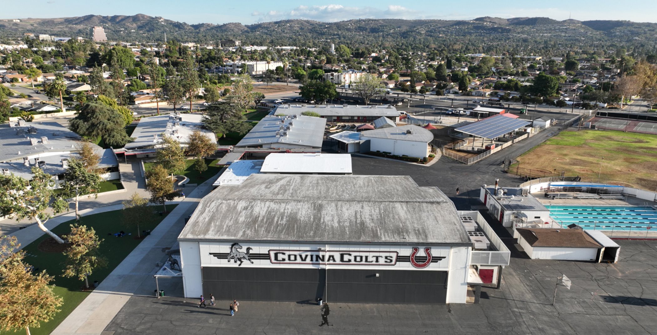 Aerial view of Covina High School