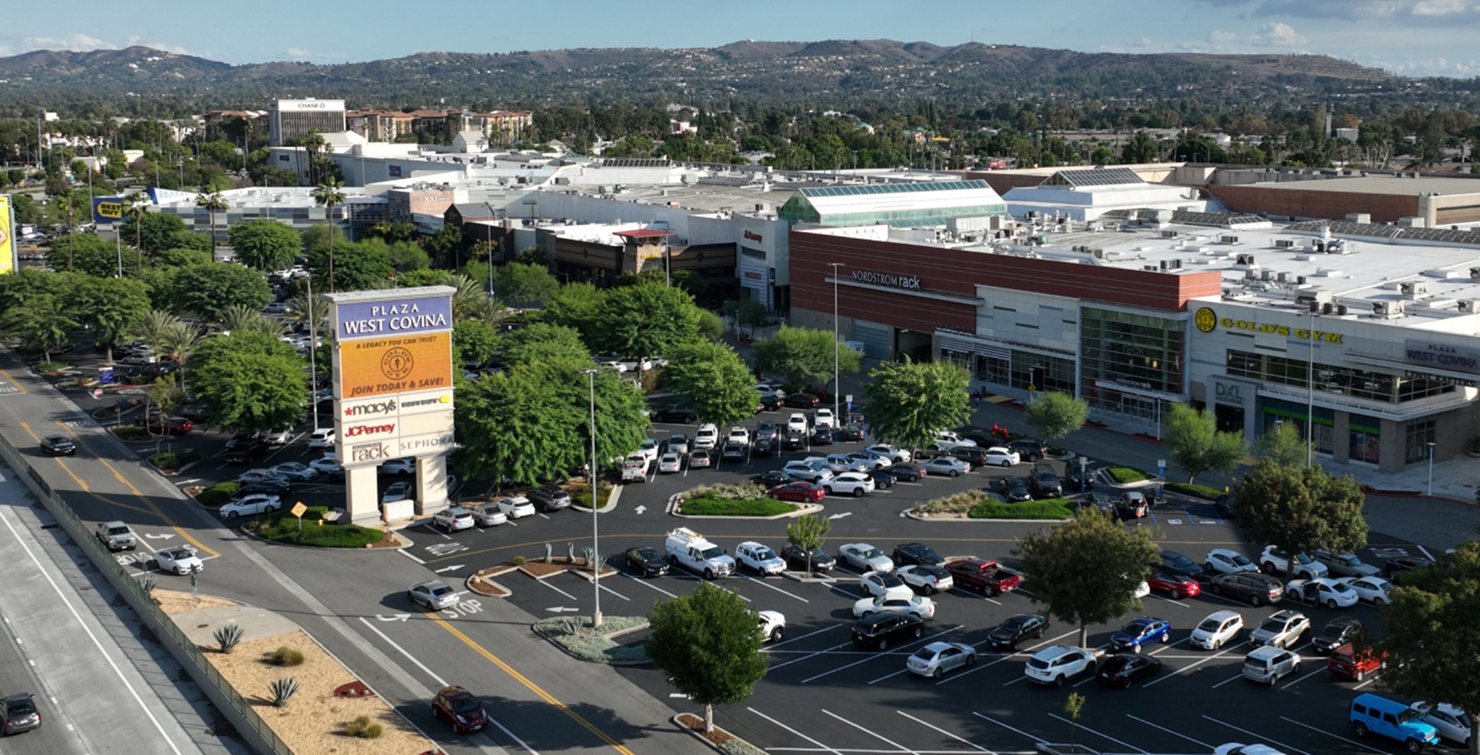 Aerial view of Plaza West Covina
