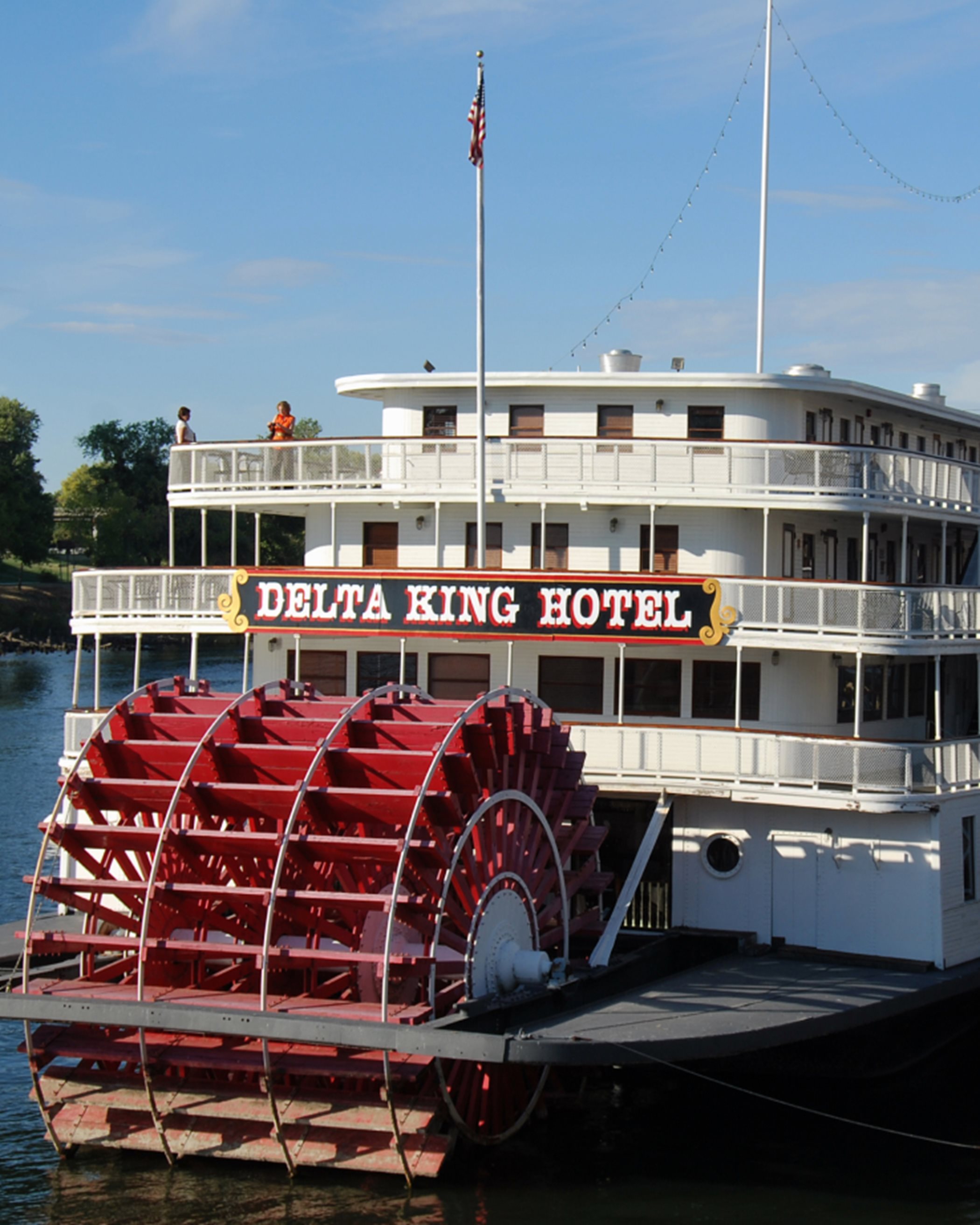 Delta King Hotel riverboat on the water