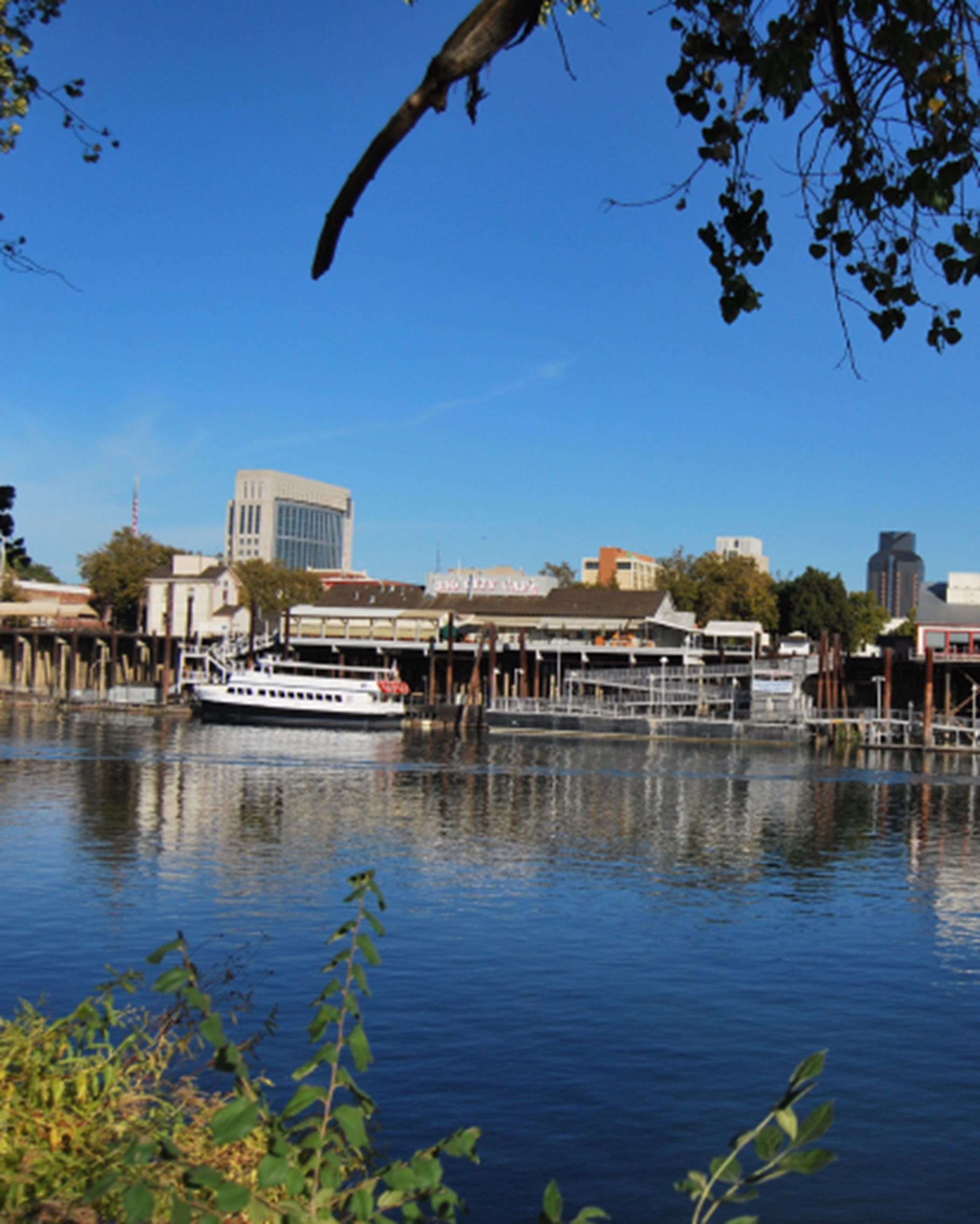 Sacramento River with a boat
