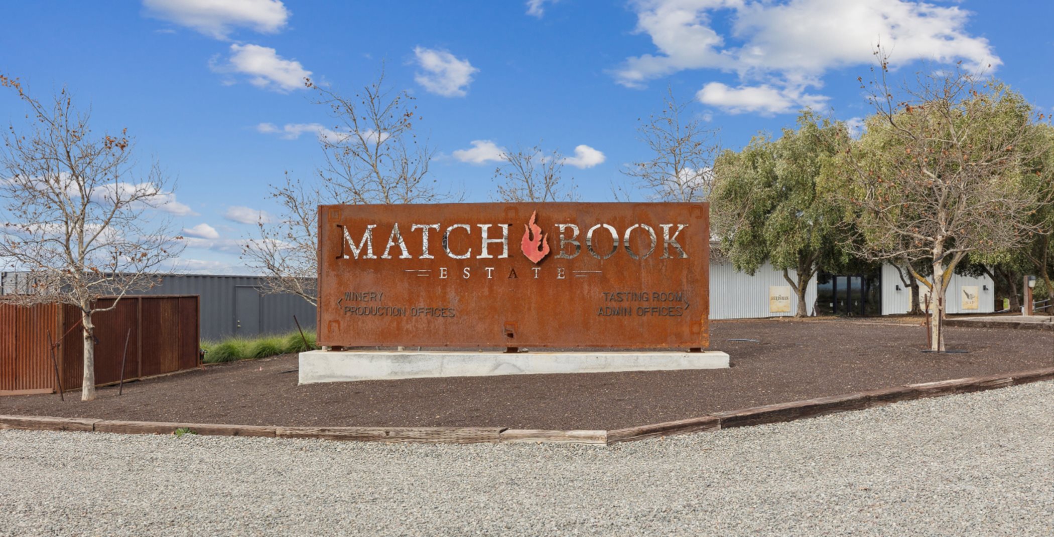 Matchbook Wine Company monument sign