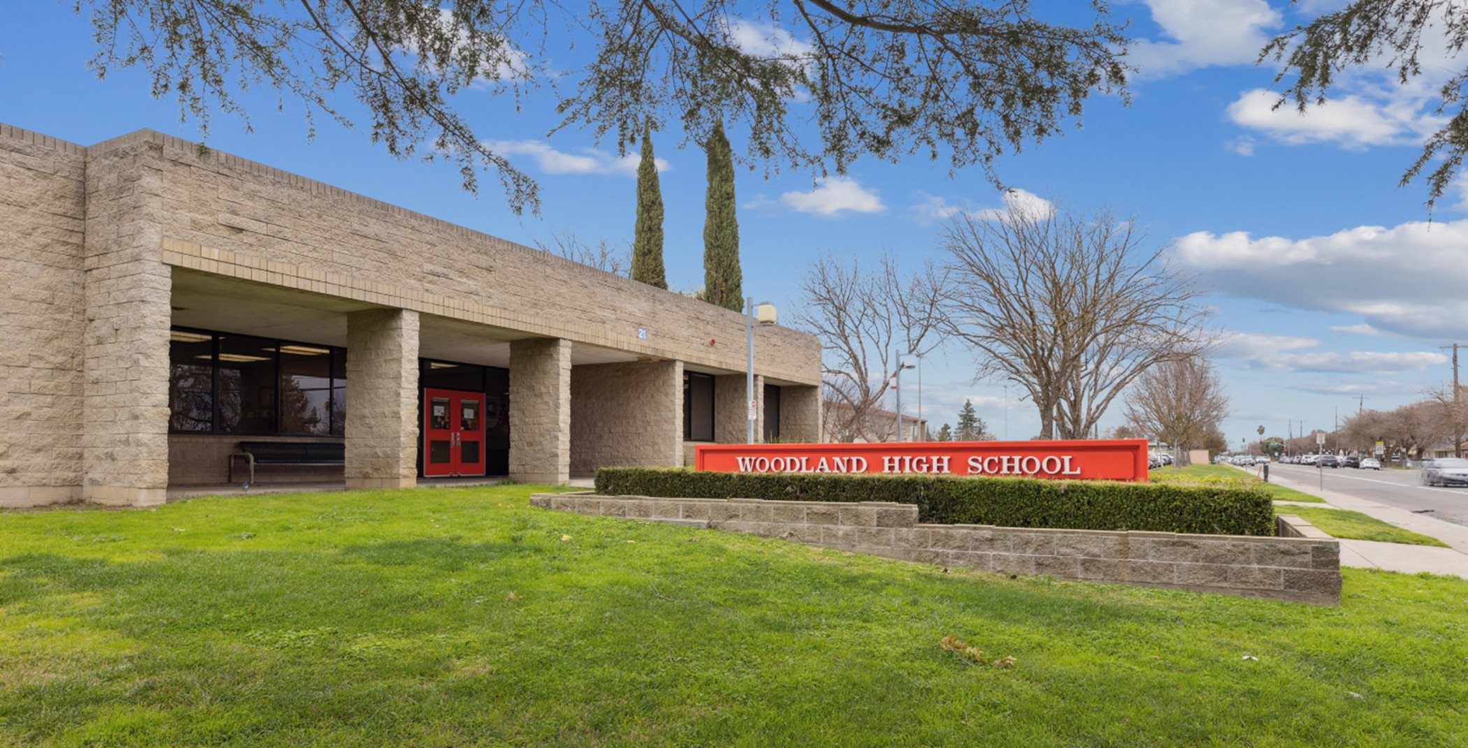 Woodland High School entrance
