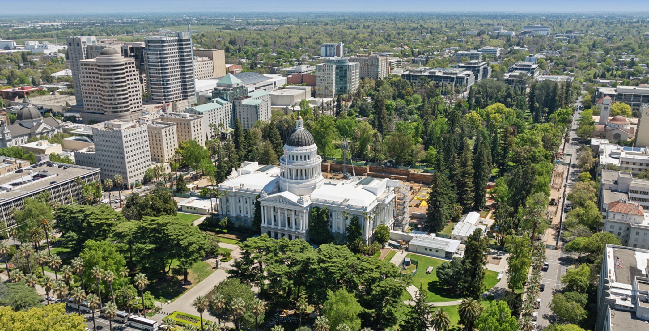 California State Capitol aerial view