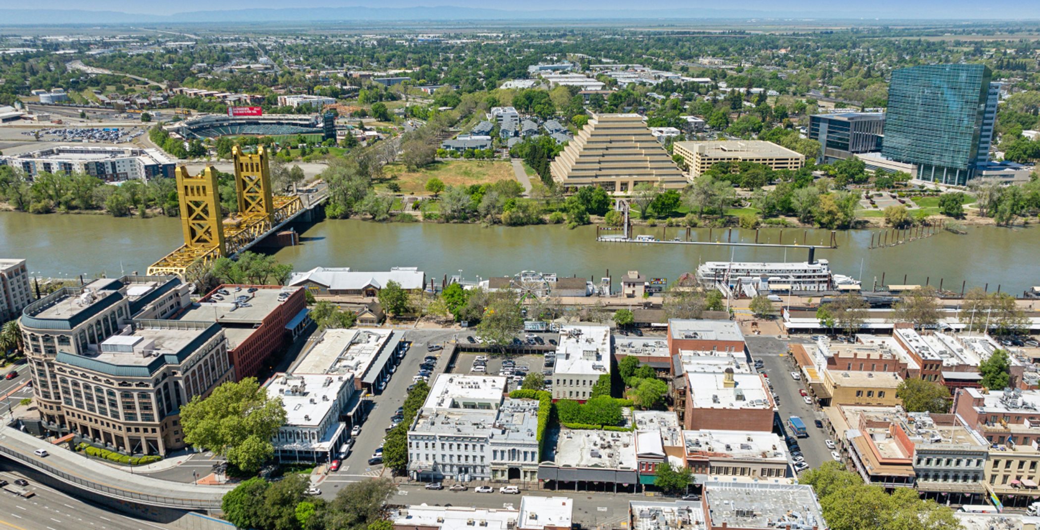 Old Sacramento Waterfront aerial view