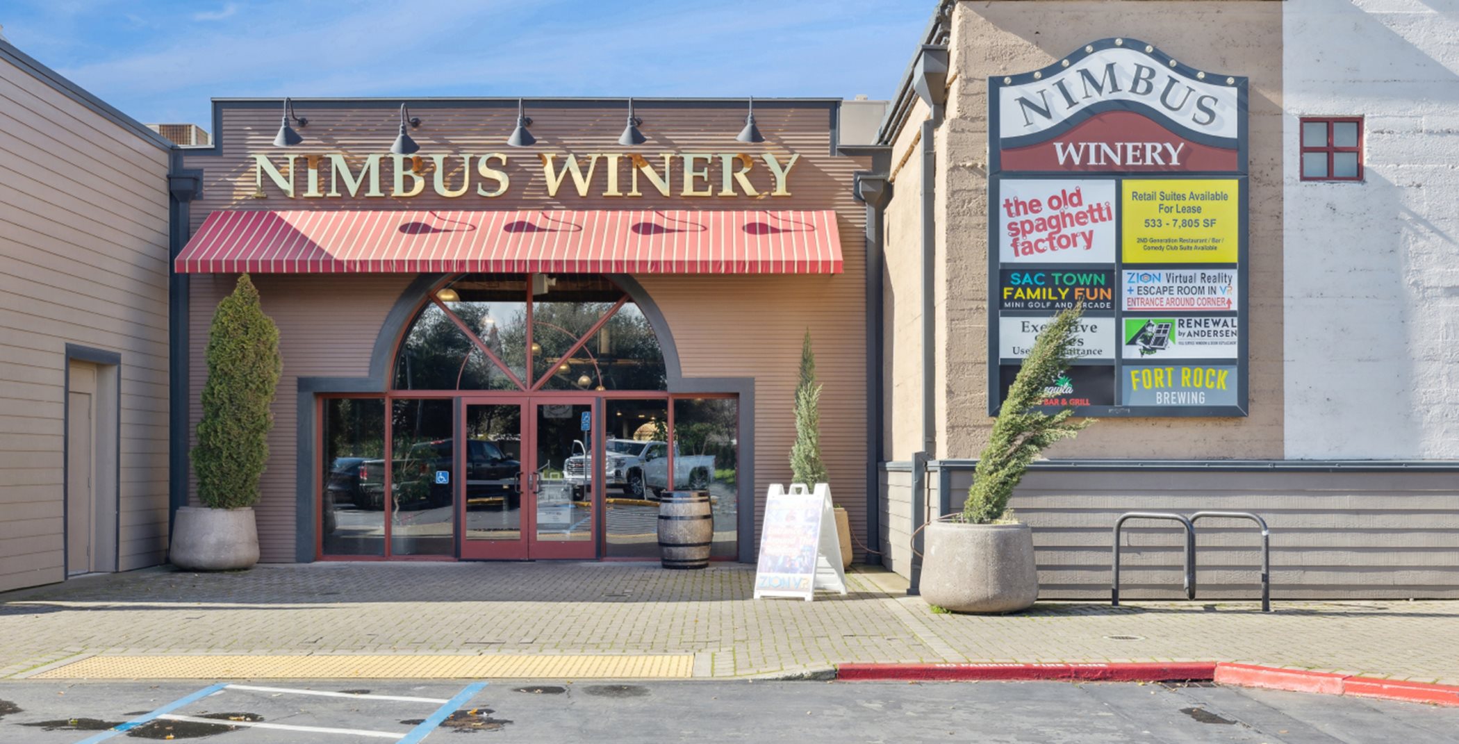Close up of the Nimbus winery entrance