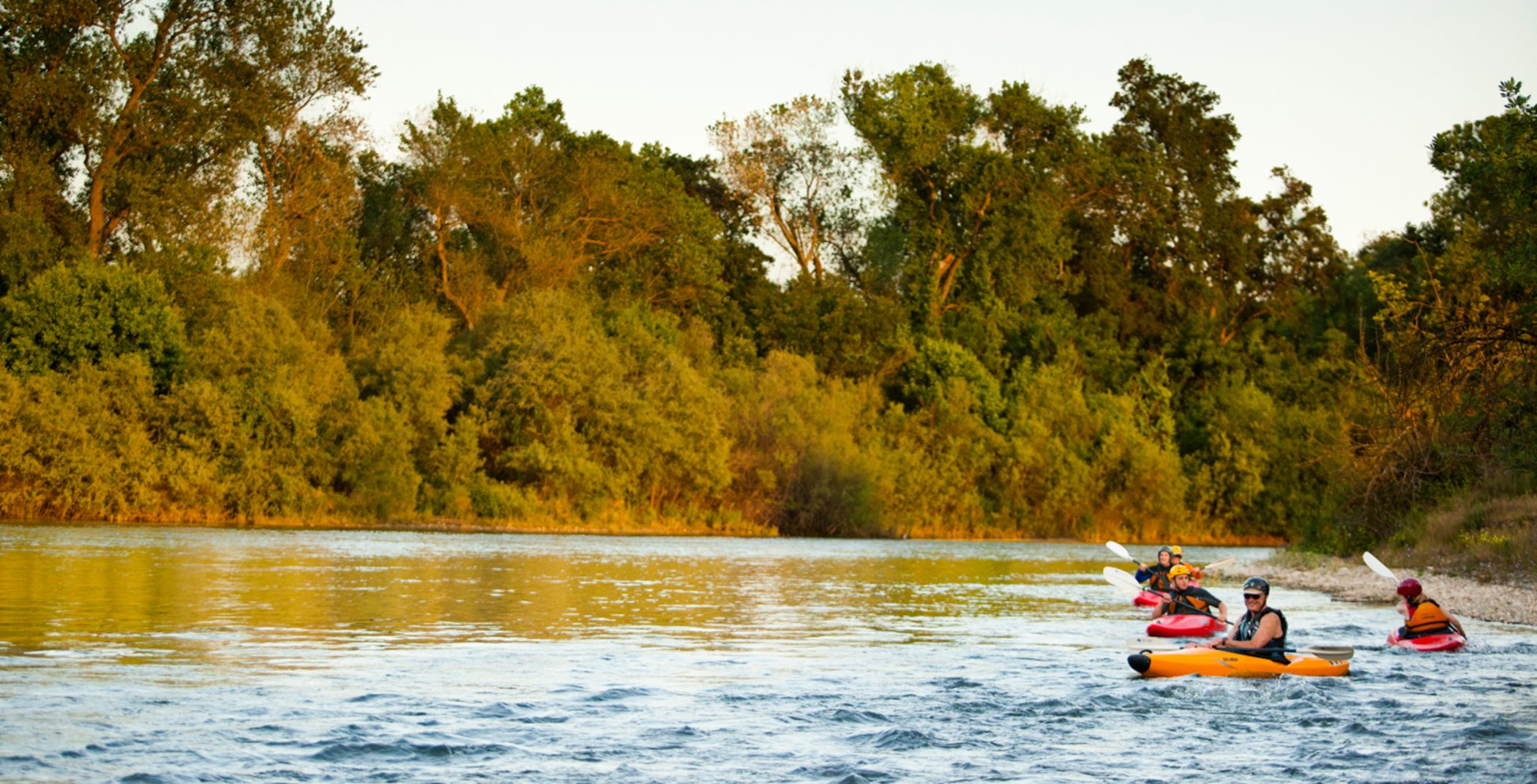 People kayaking in American River