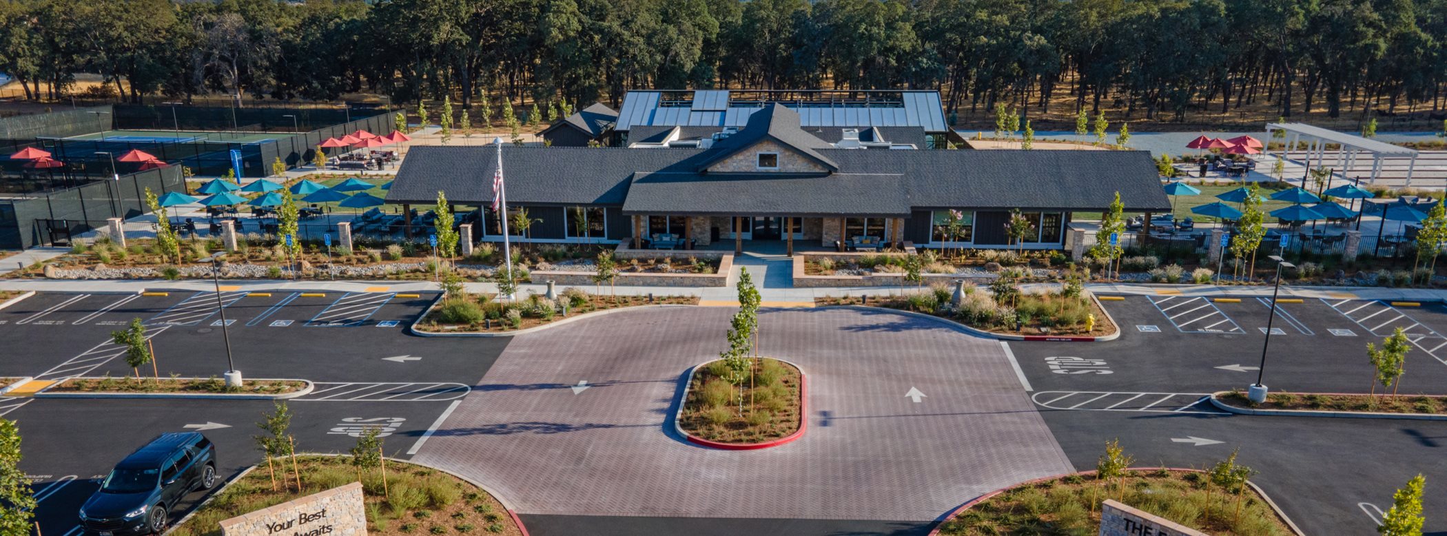 Heritage Placer Vineyards Clubhouse amenity aerial view