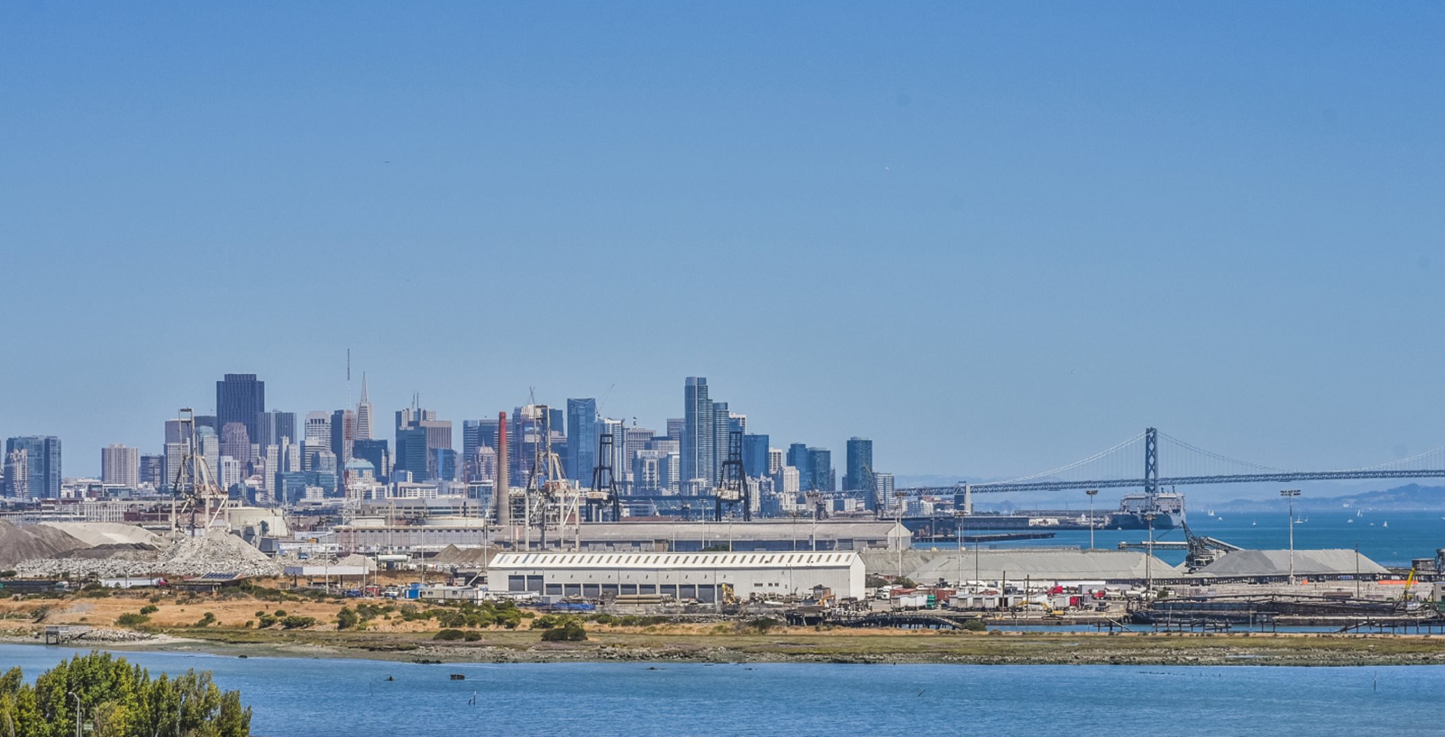 San Francisco Bay water and skyline view