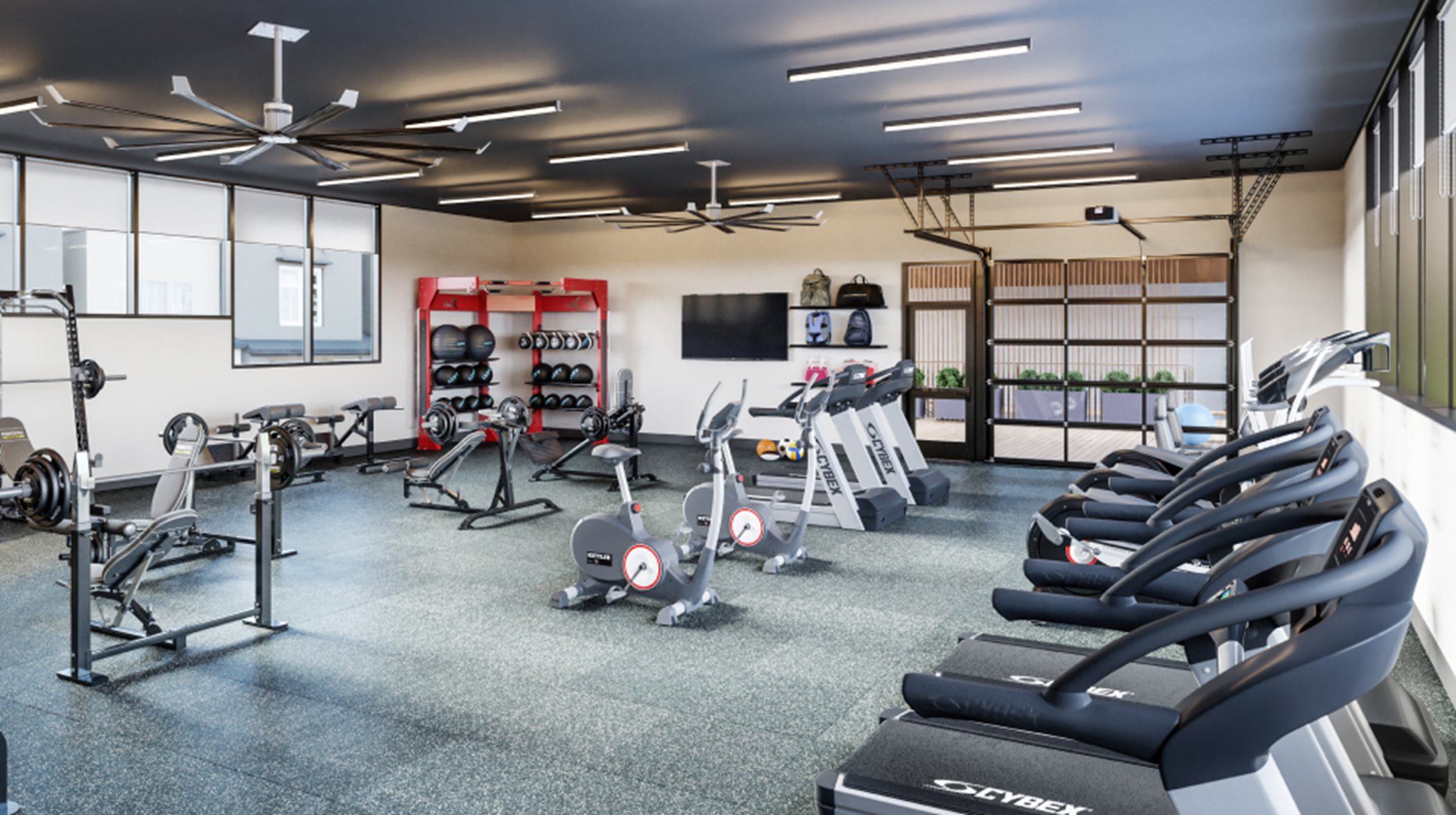 fitness center with machines 