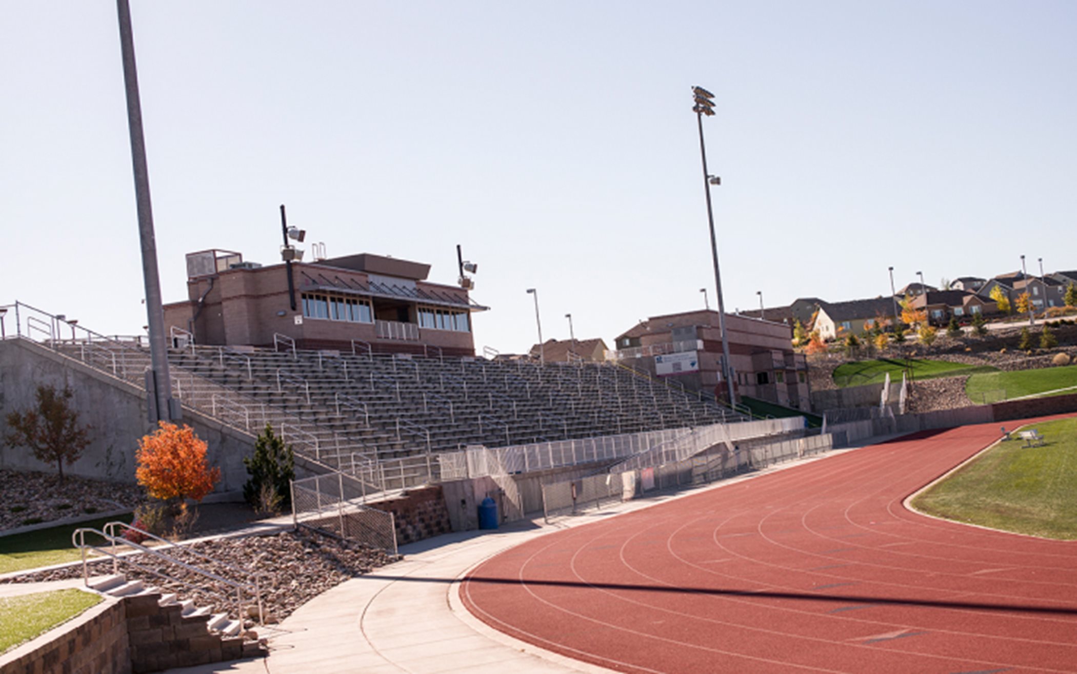 Athletic stadium and track