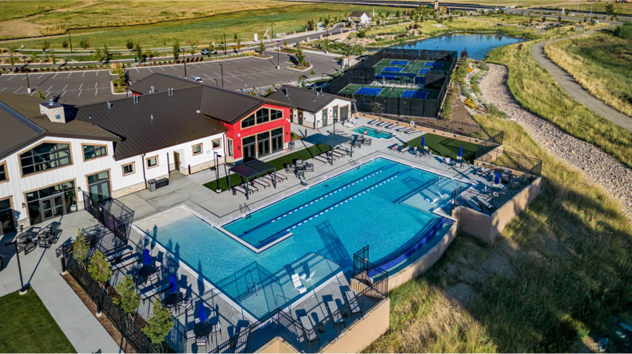 Green Valley Ranch Active Adult swimming pool amenity aerial view