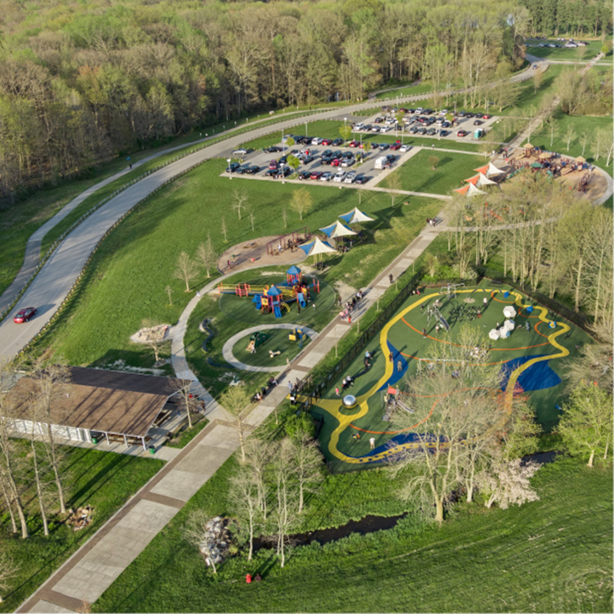Garrisons Lake Aerial view of playground