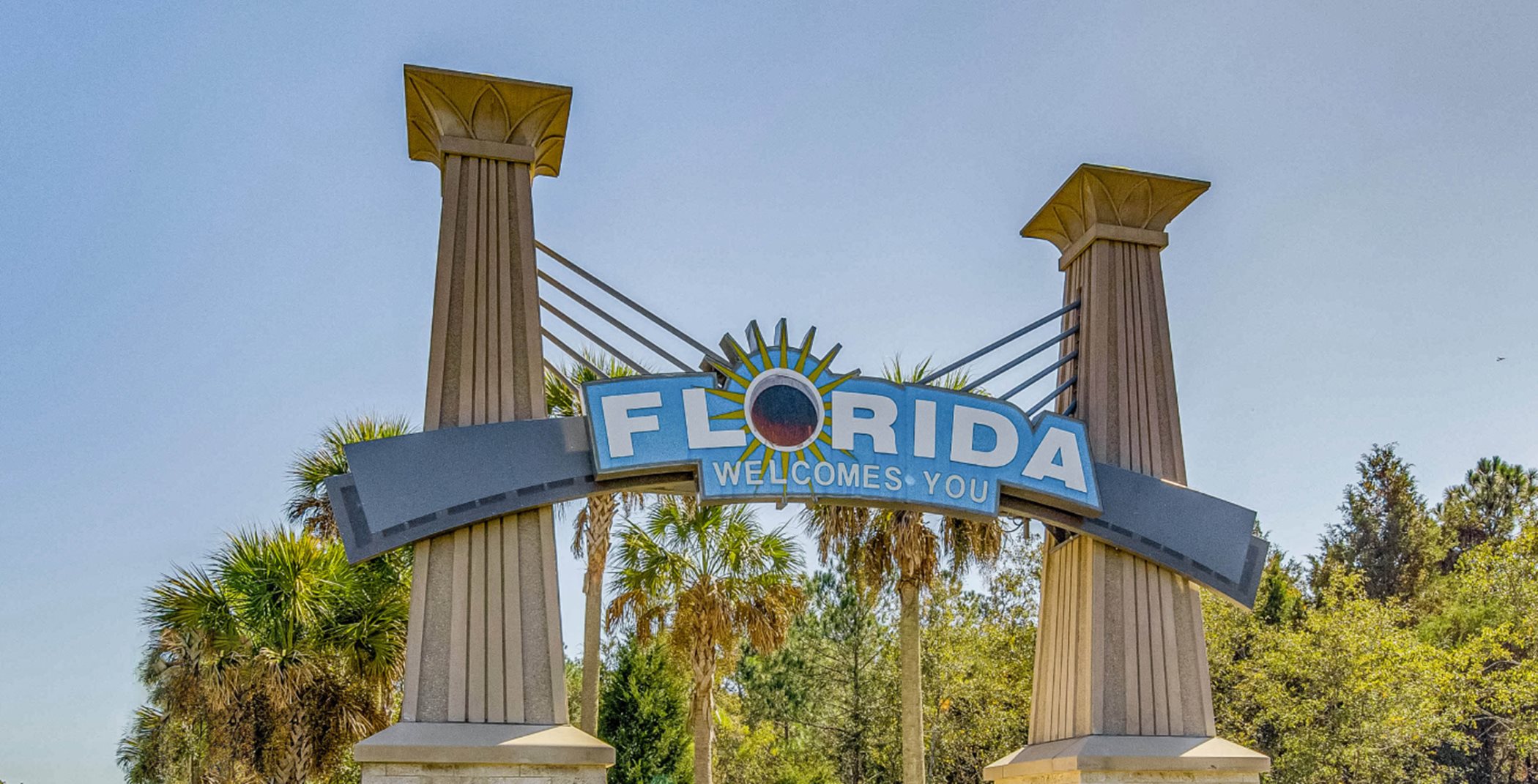 Welcome to Florida sign off of highway