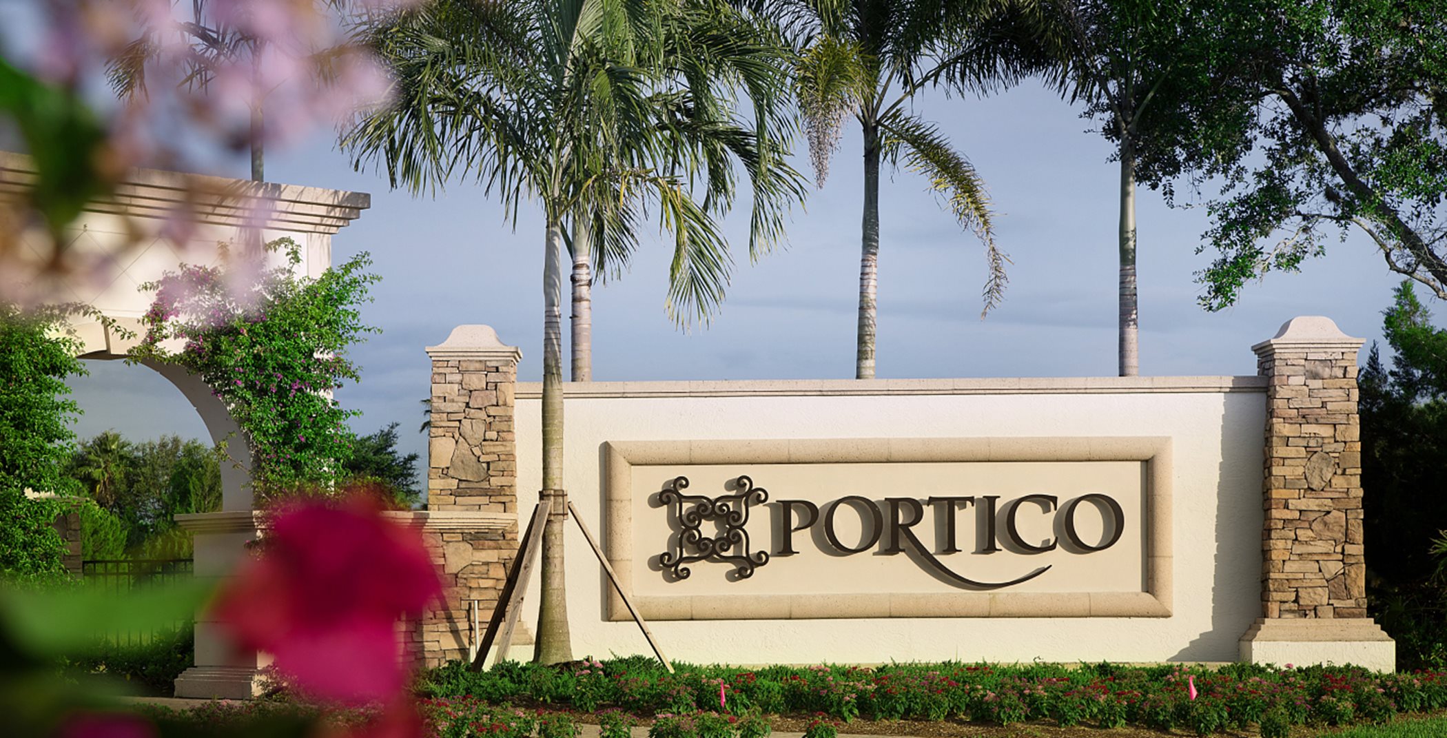 Portico entry sign