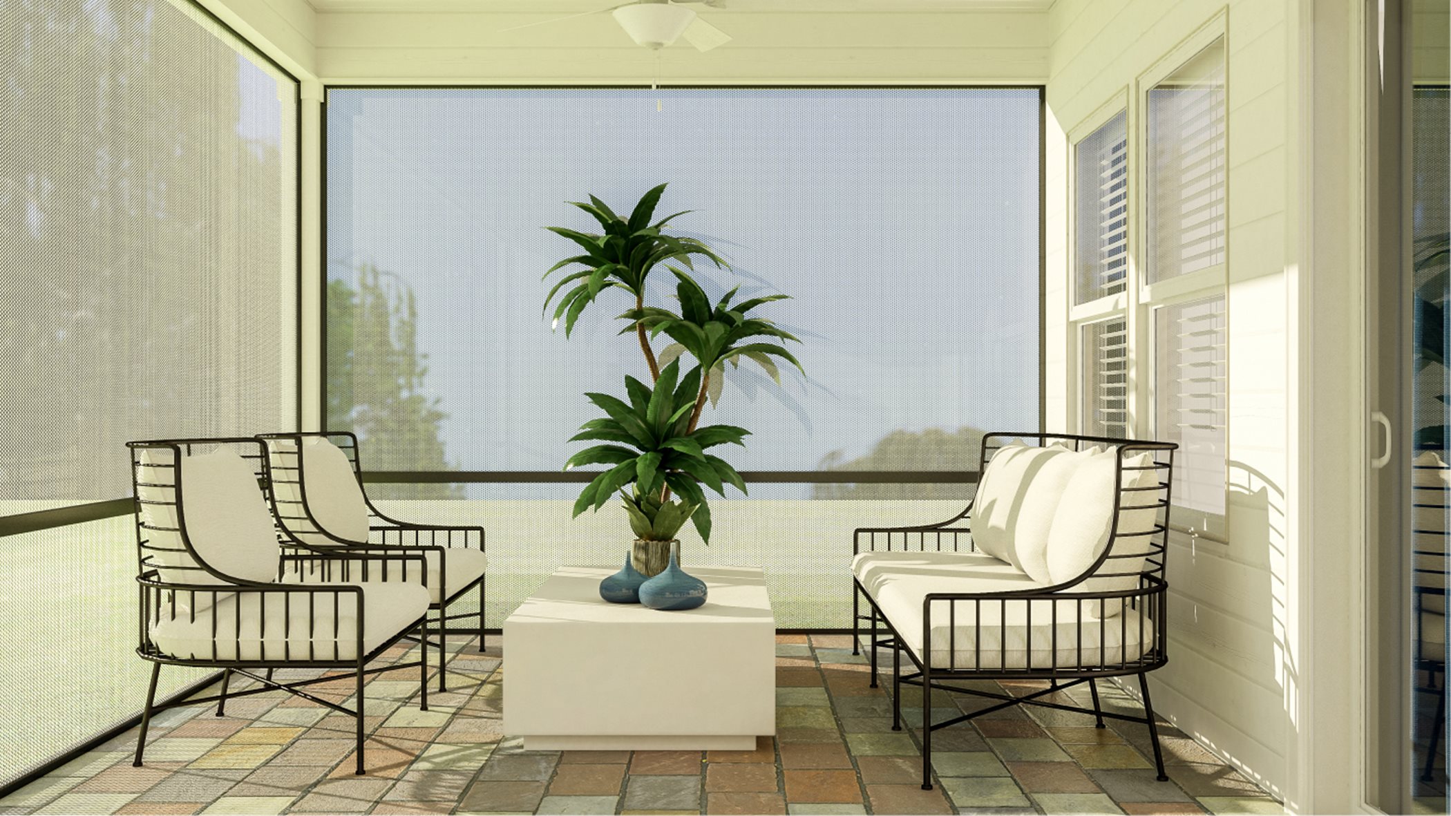 Live-work-learn lanai with seating