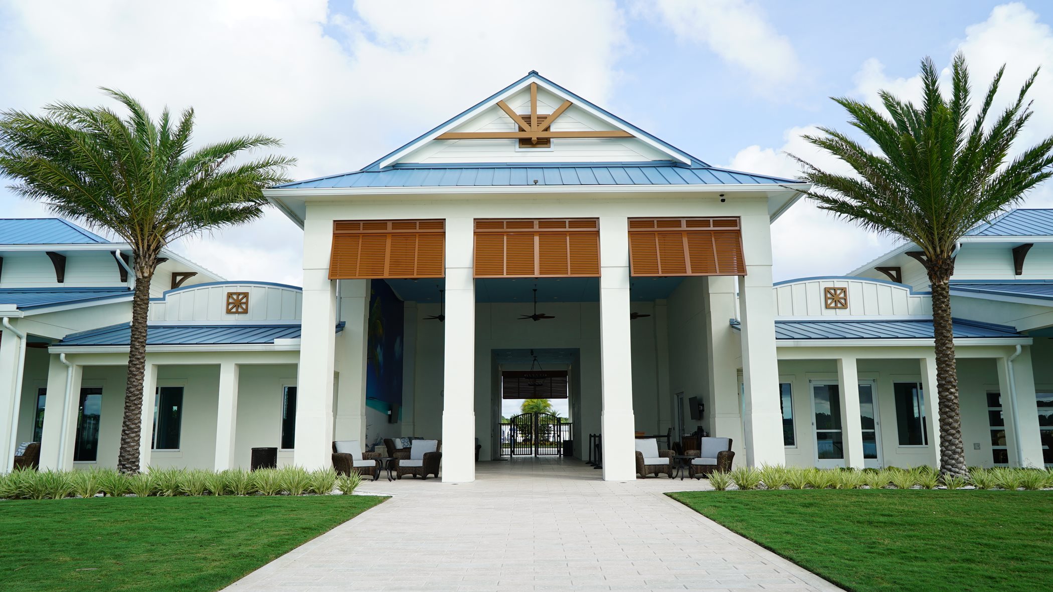 Front of clubhouse building