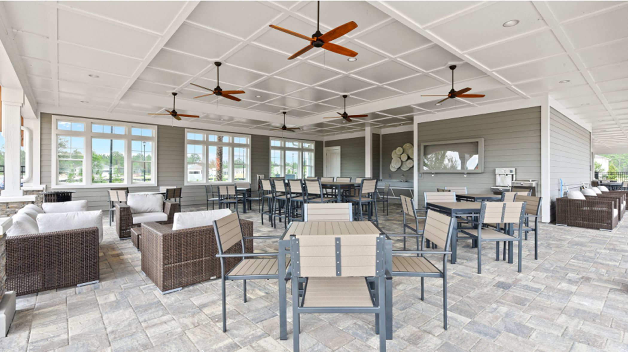 GreyHawk clubhouse outdoor seating area