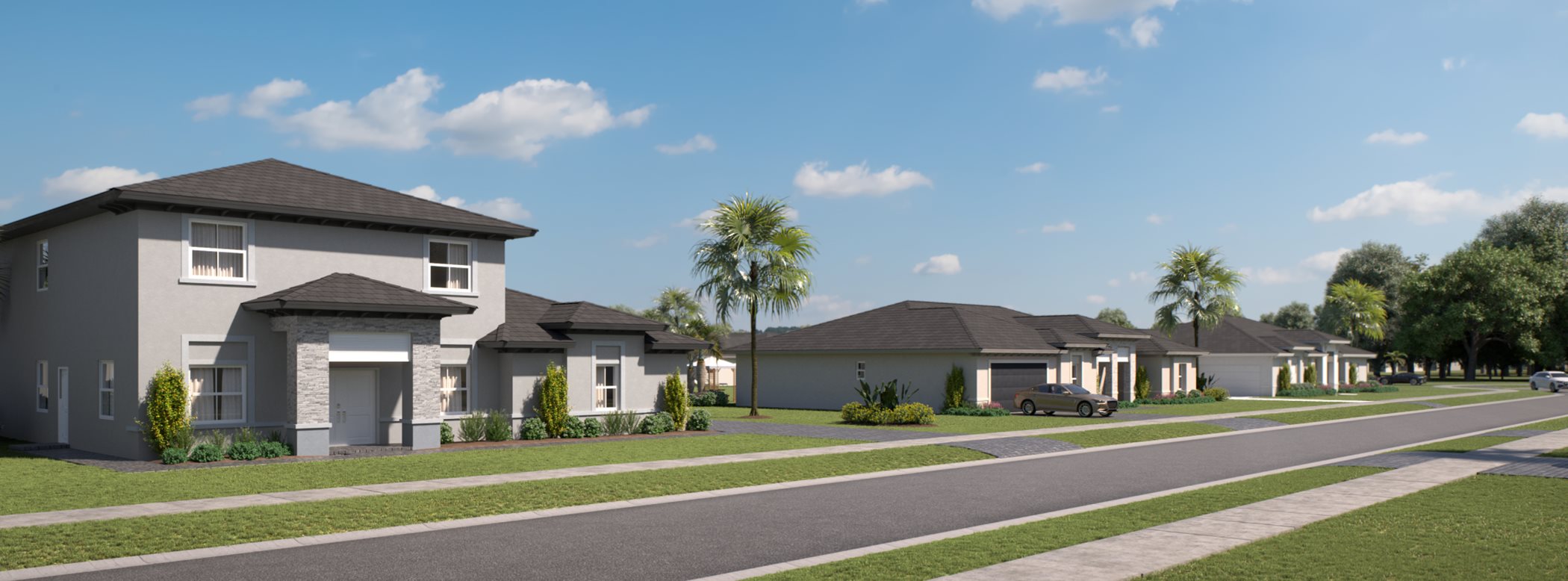 Streetscape of Beacon Collection Homes