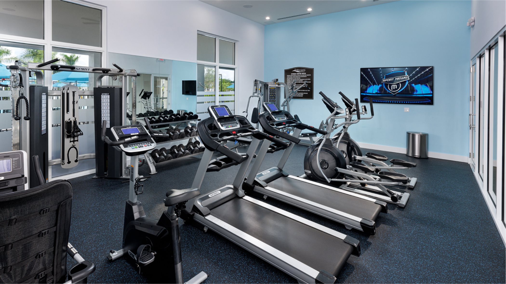 Fitness center cardio machines