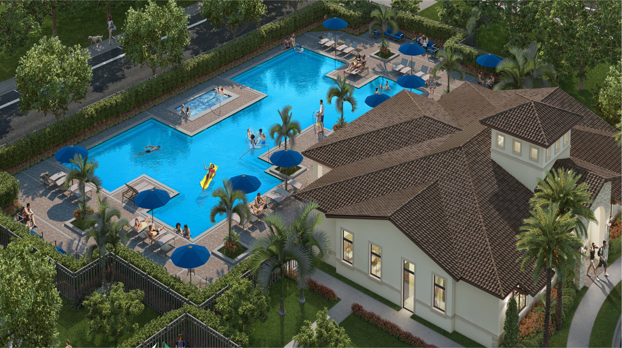 Swimming pool aerial 