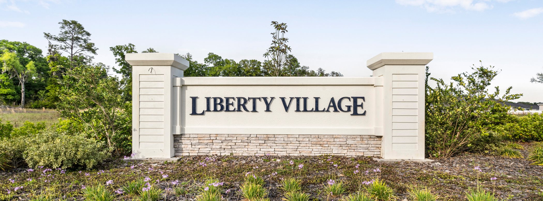 Liberty Village entrance monument sign