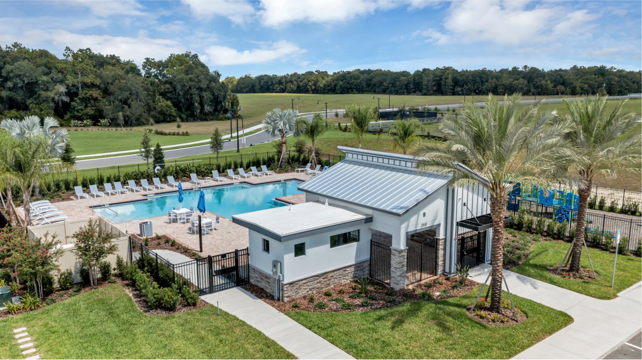 Vineland Reserve aerial photo of pool and cabana