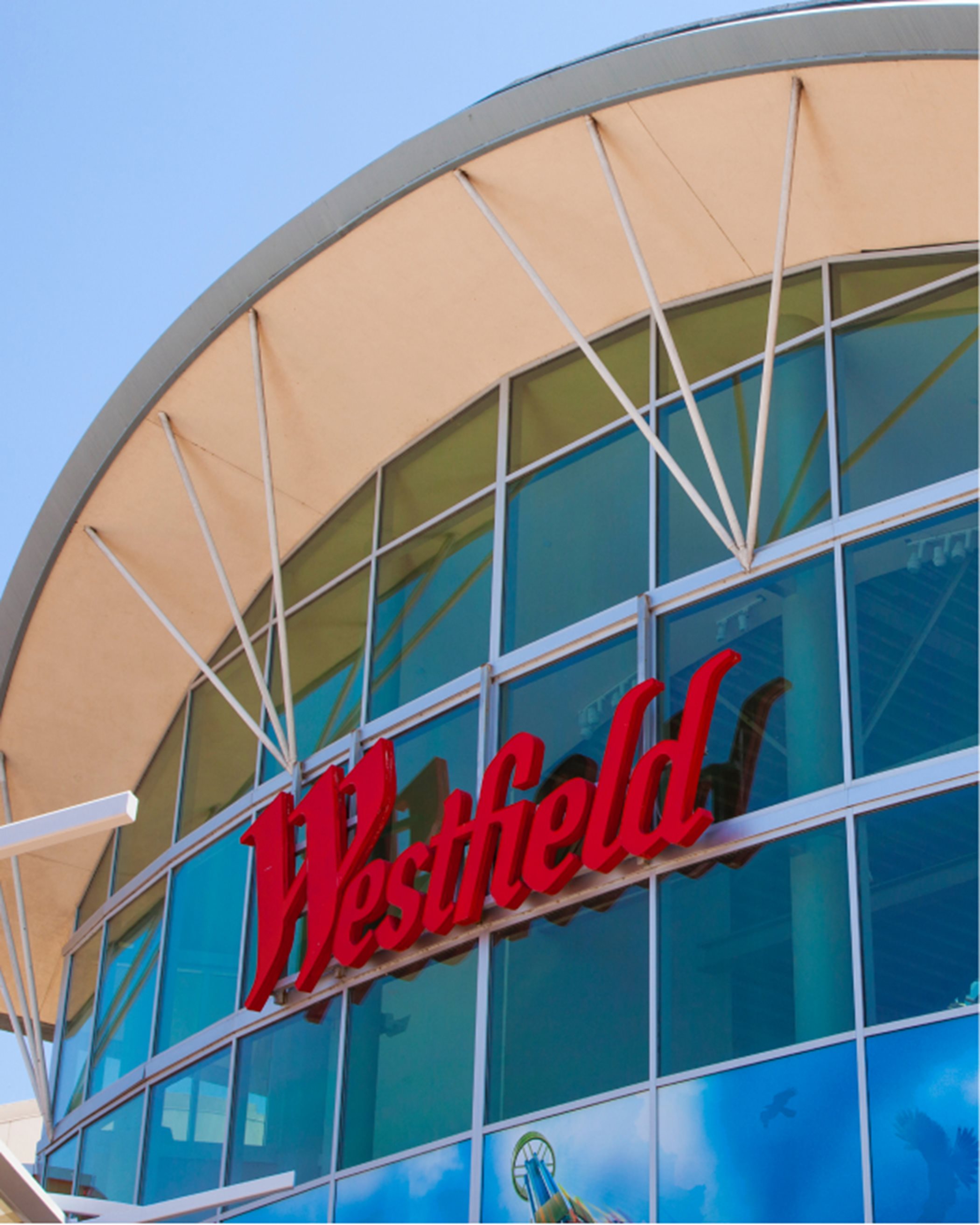 Close up of Westfield sign