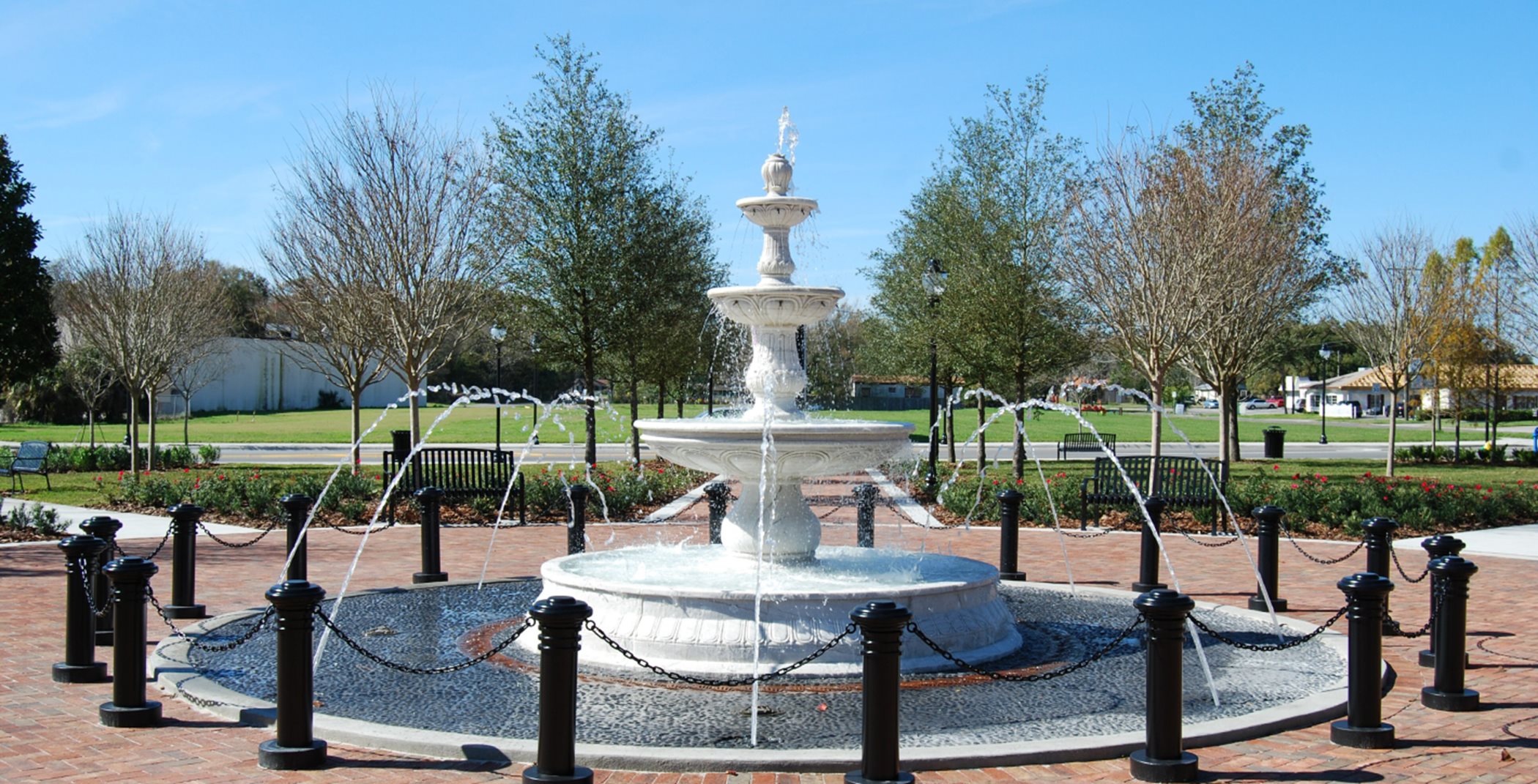 Village Green Park water fountain