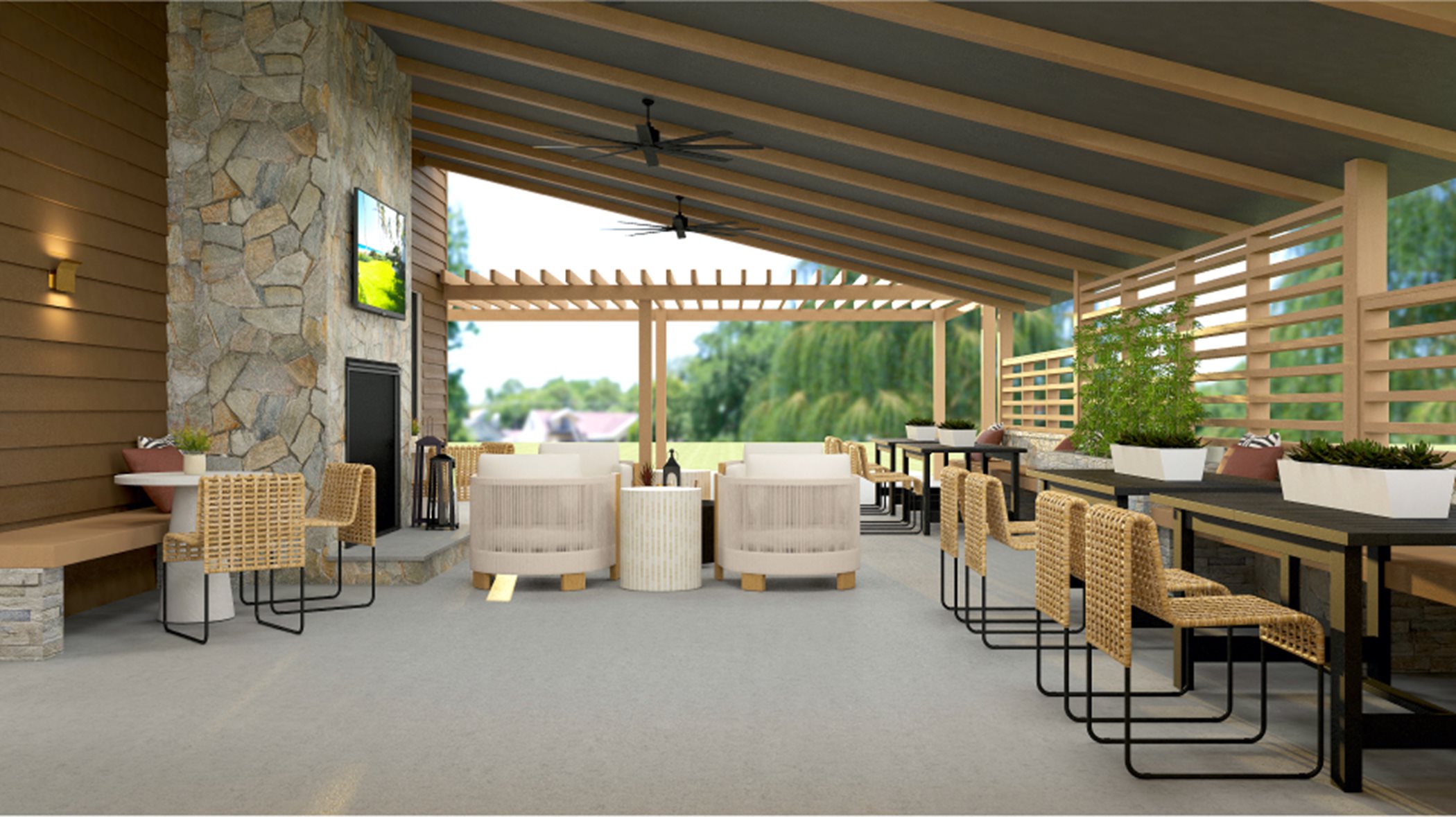 Clubhouse outdoor lounge