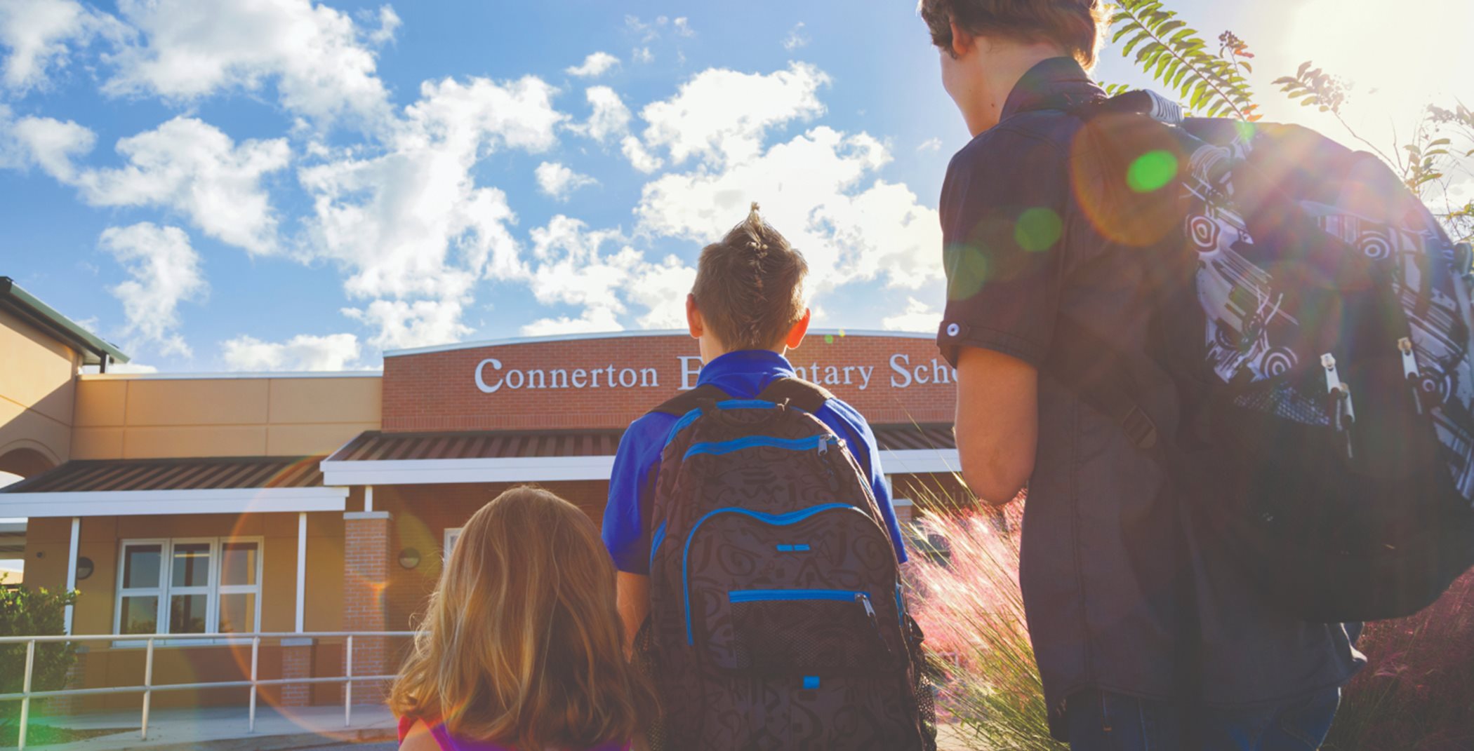 Children standing outside of Connerton Elementary School