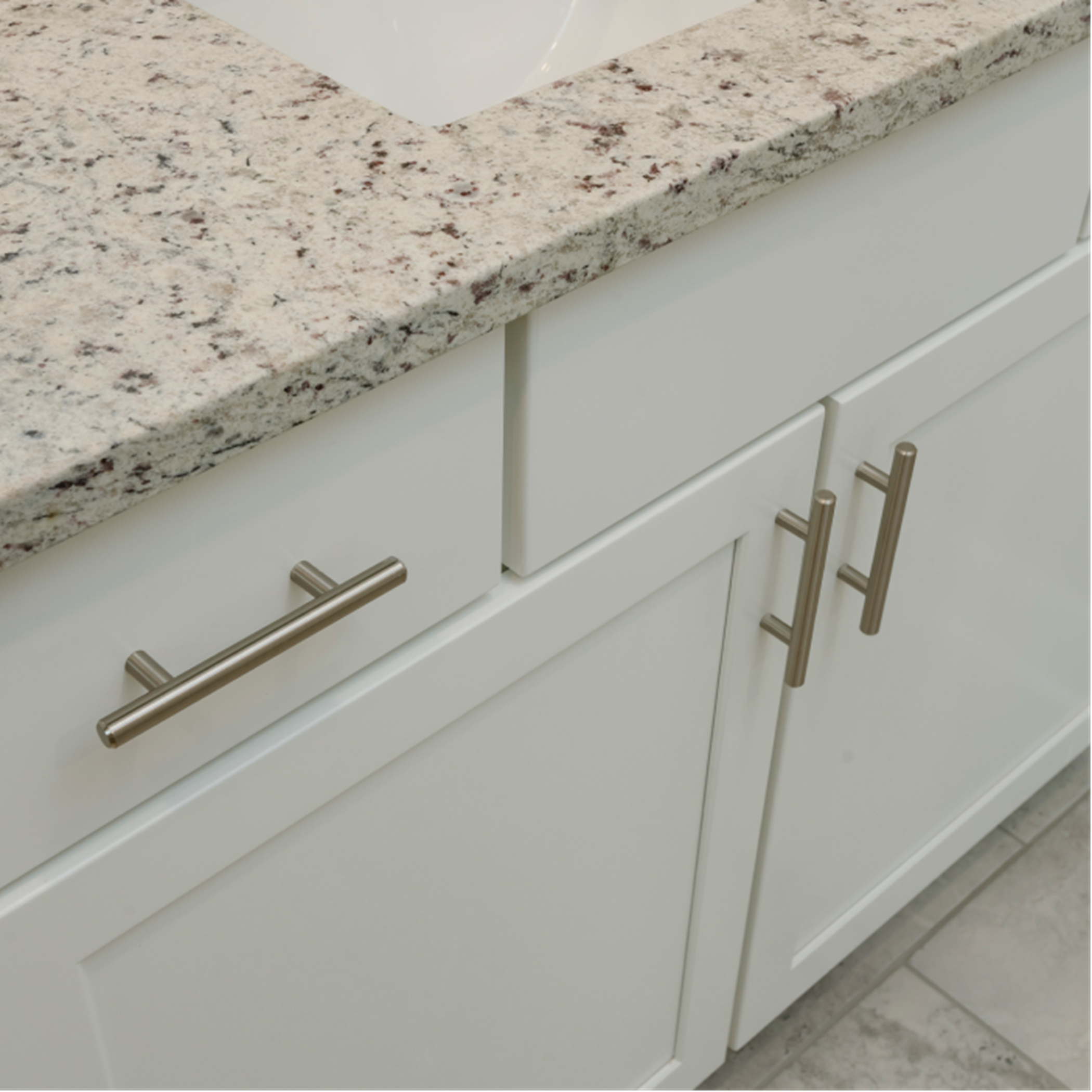 Easton owners bathroom counters and cabinets closeup