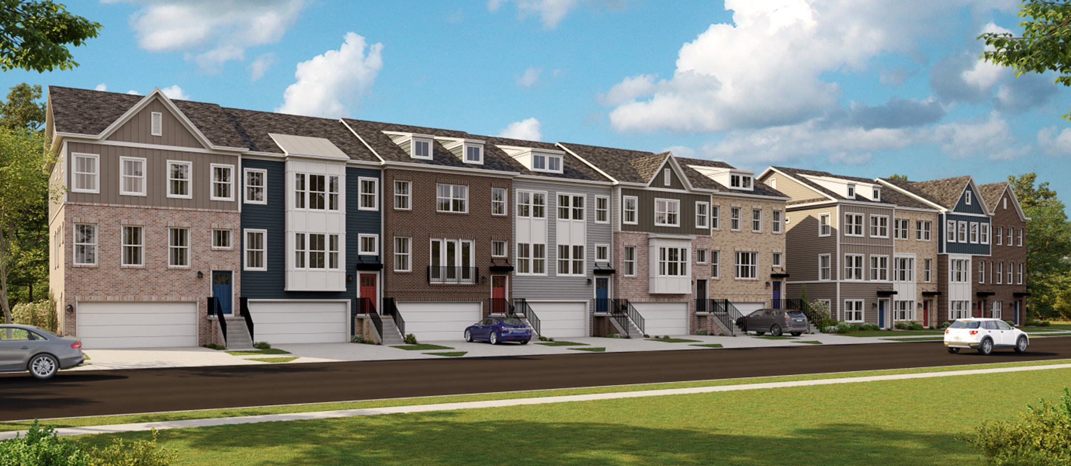 Townhomes at Bryans Village streetscape