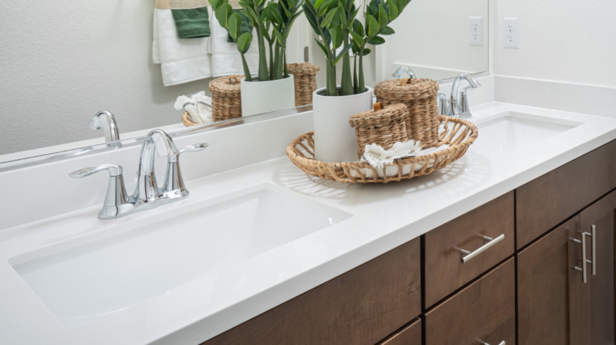 The owner’s suite bathroom features convenient dual sinks 