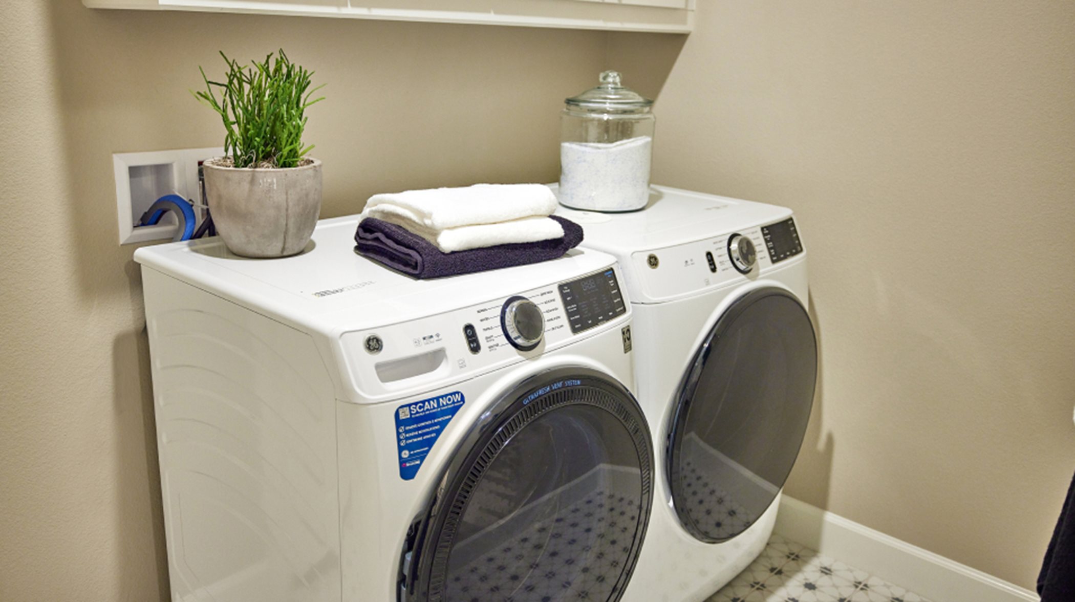 Close up of washer and dryer