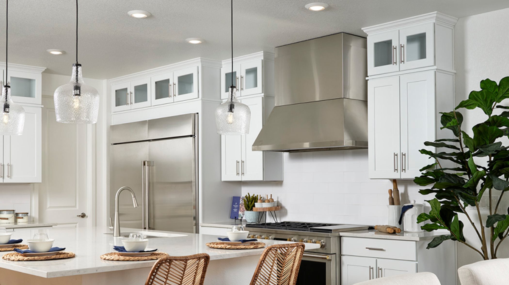 GE Monogram® stainless steel appliances included in the kitchen 