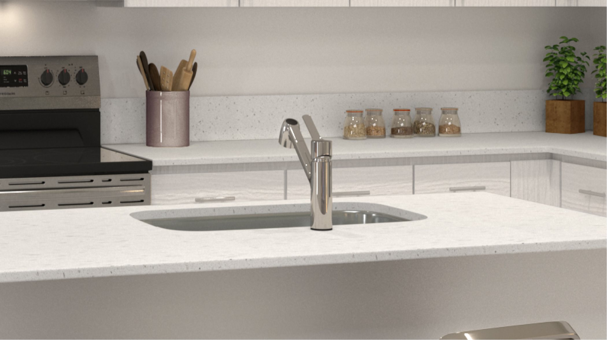 Stainless steel sink and faucet