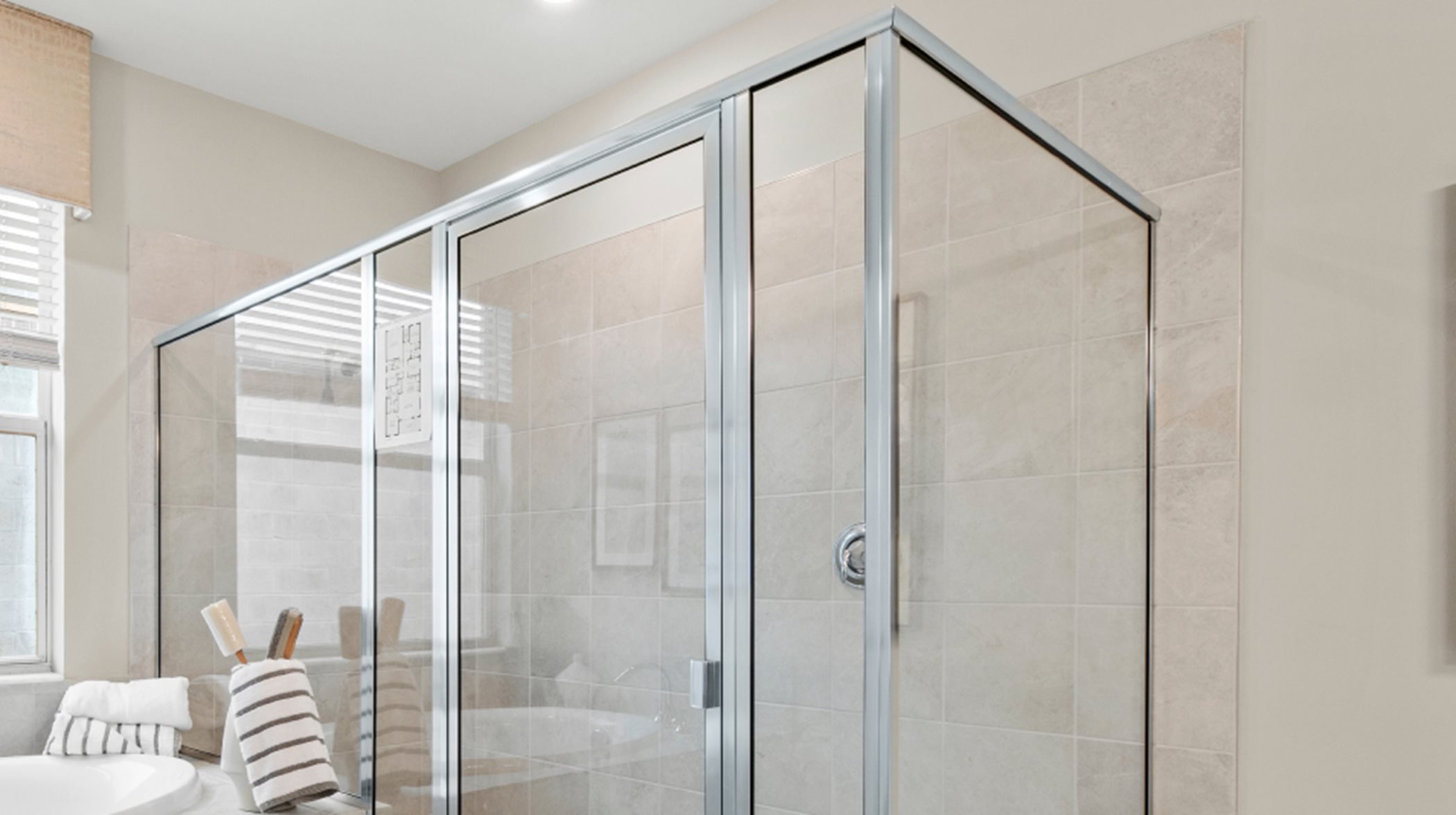 Glass enclosed shower