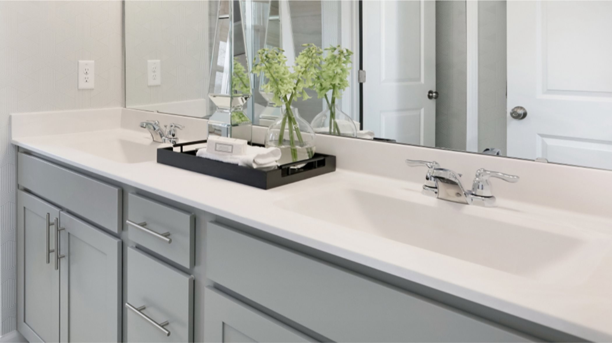Double Vanity with Rectangular Sinks