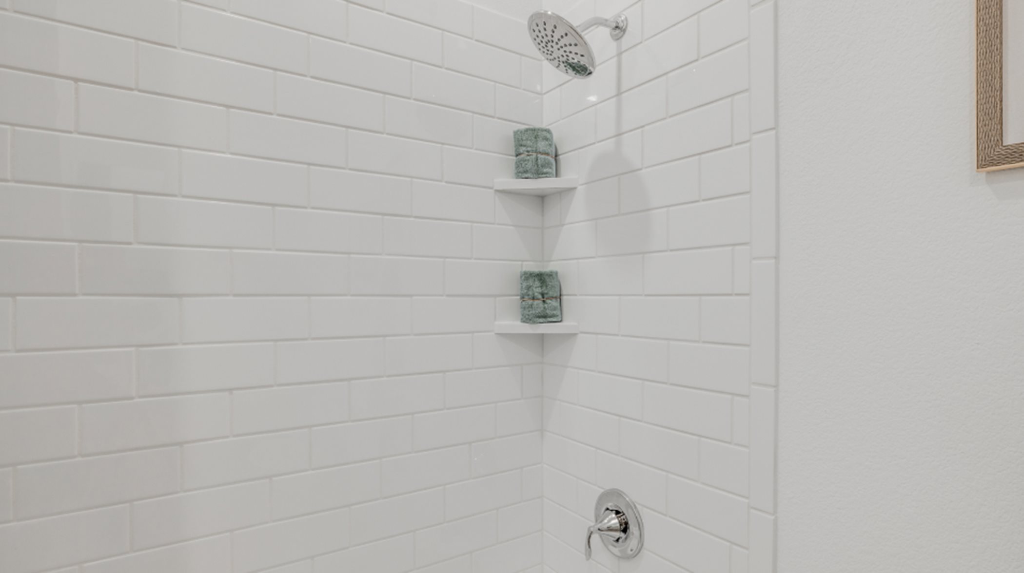 Kimball subway tile surround in the shower 