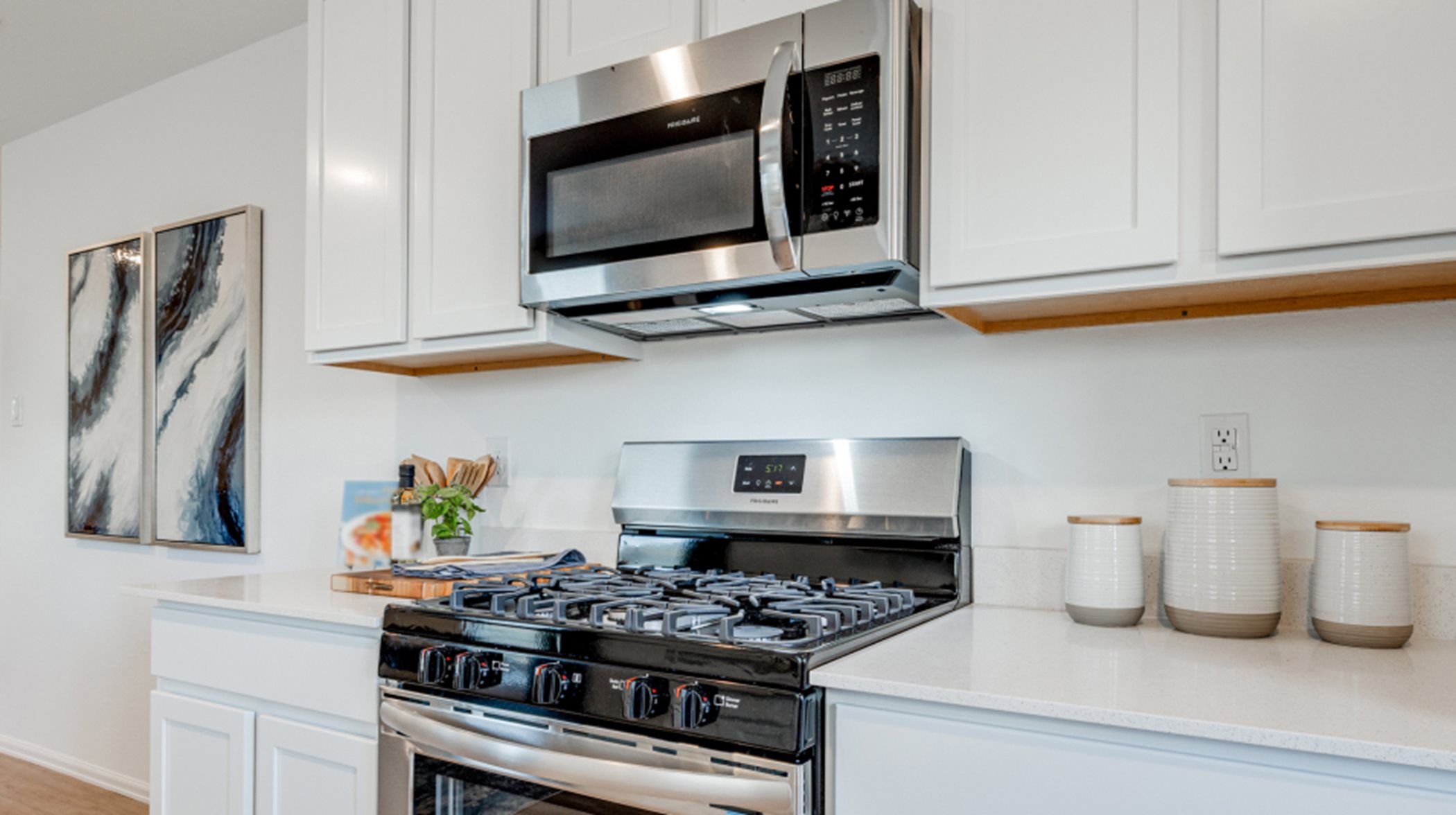 The kitchen boasts all-new stainless steel appliances