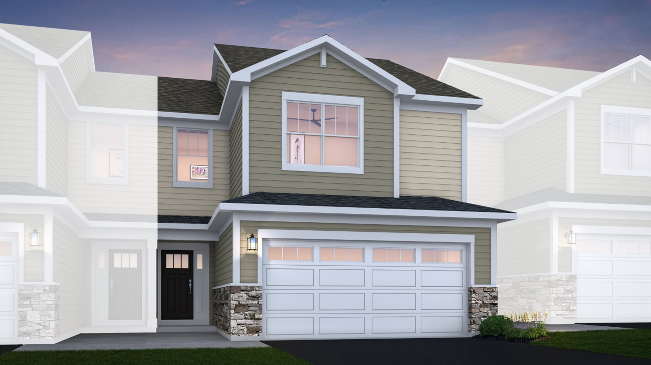 Crossings-of-Mundelein Traditional Townhomes Charlotte ei A