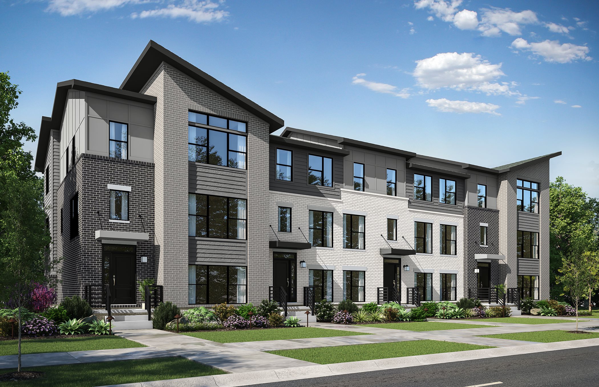 Row of townhomes at Bellevue
