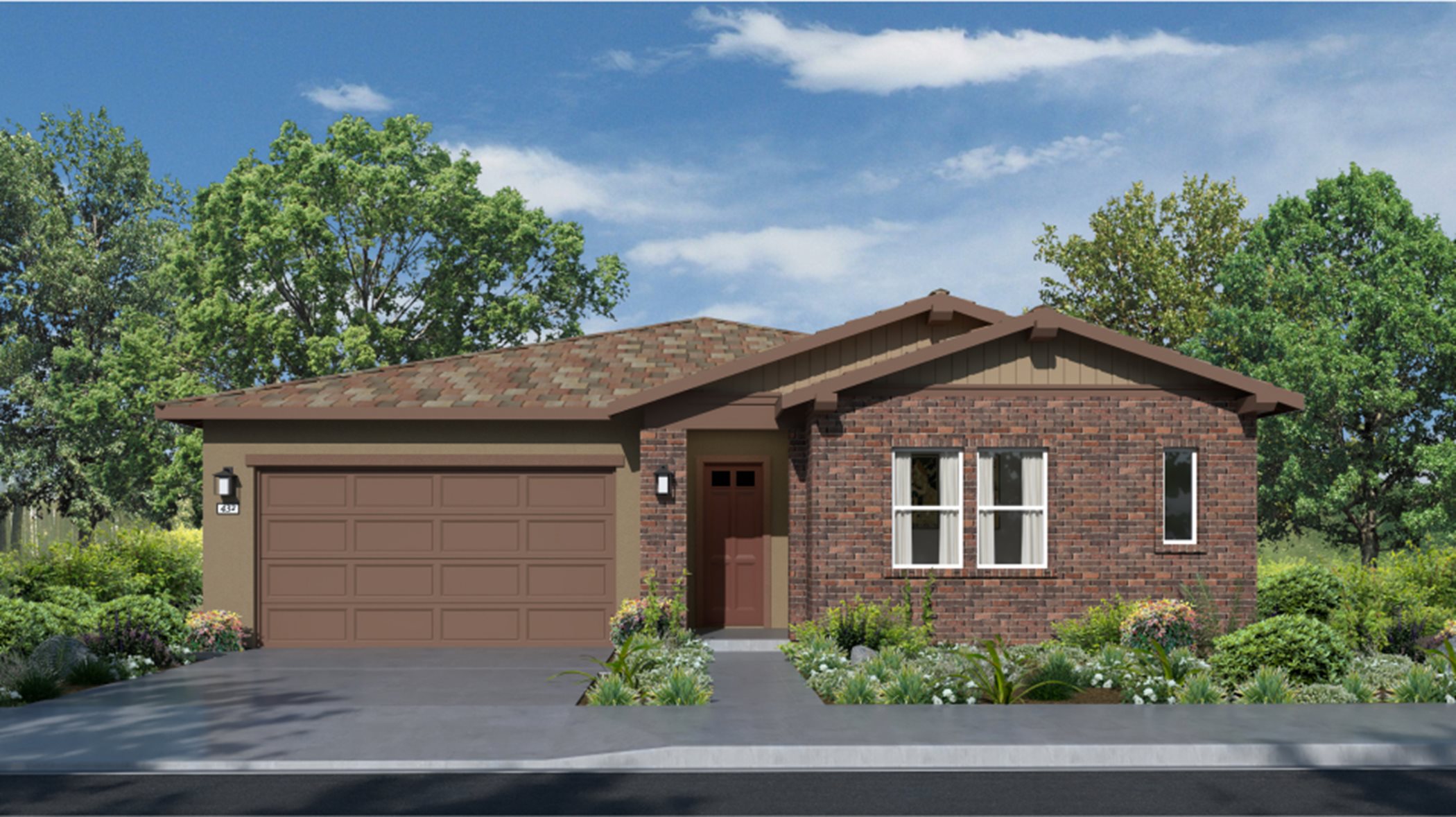 Territorial Ranch style home rendering
