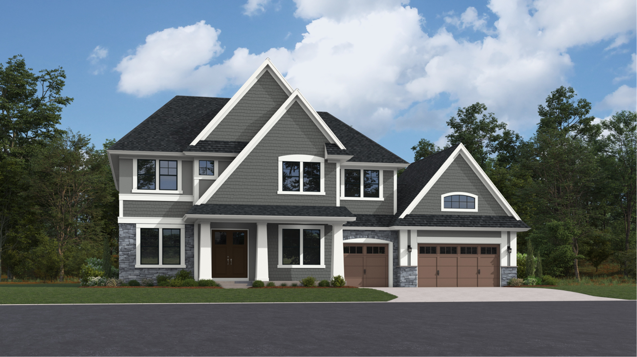 Salisbury exterior rendering - Modern Shingle