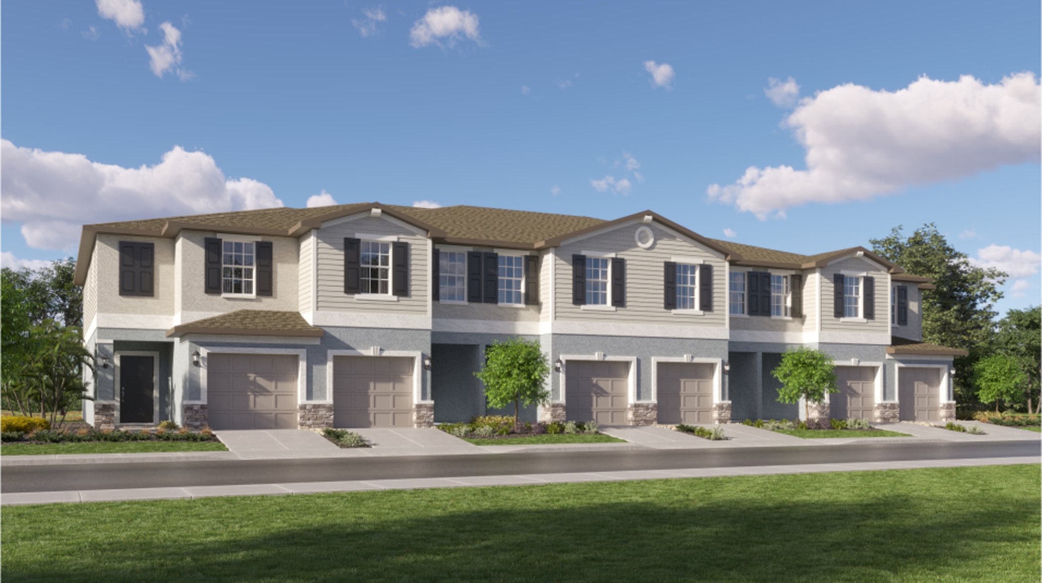 Lake Thomas townhomes streetscape