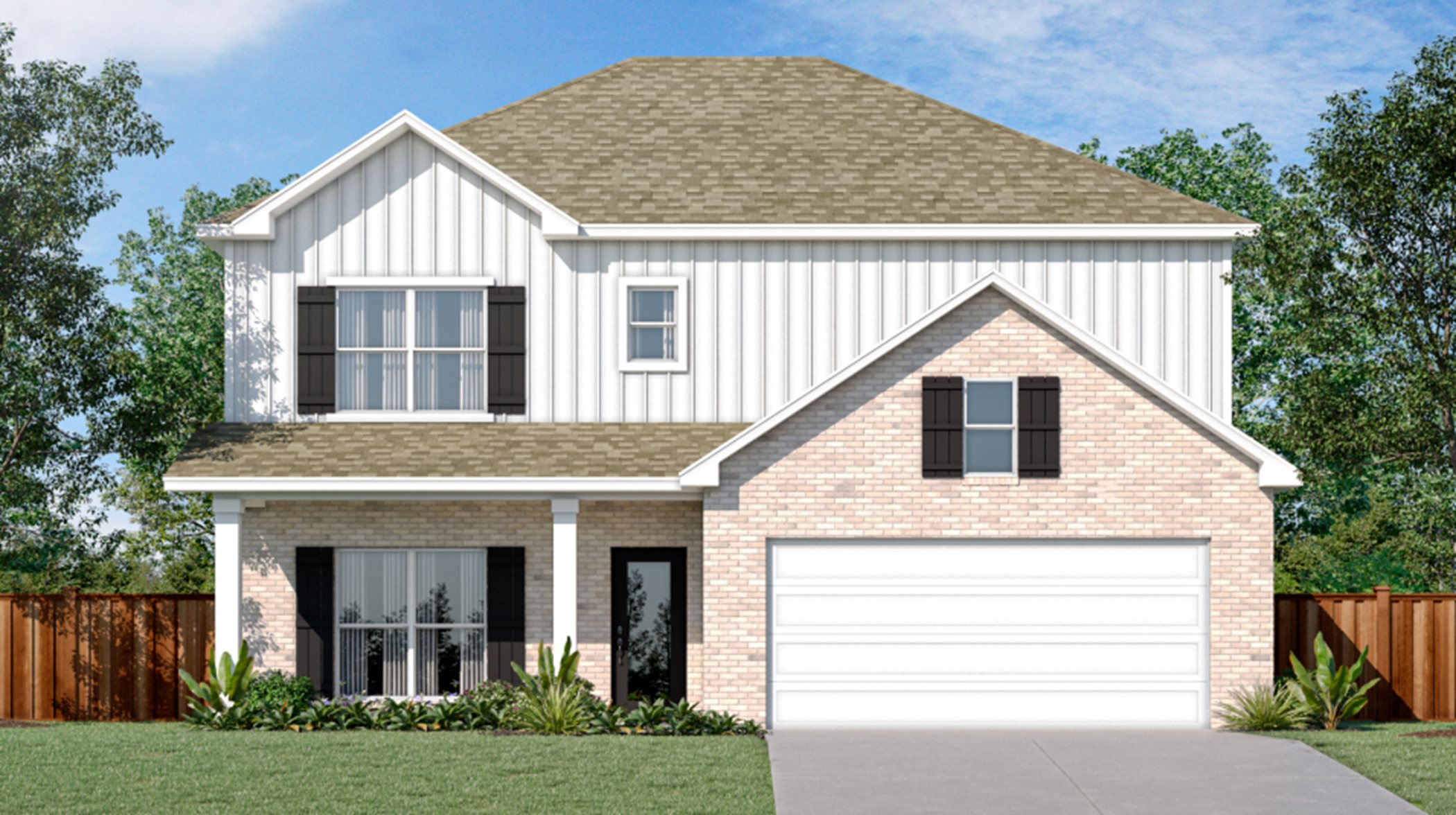 2440 exterior with brick siding and shutters